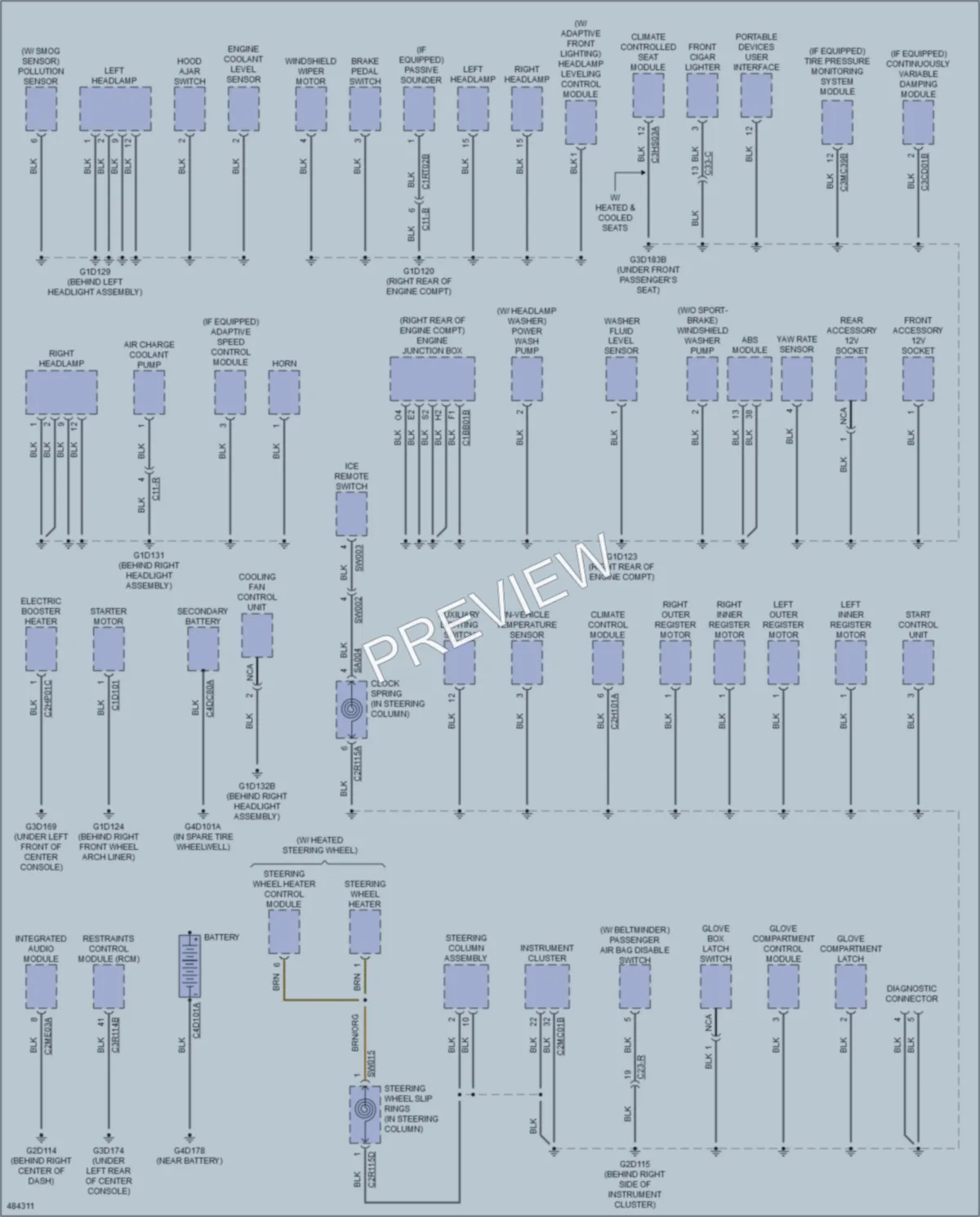 2015 Jaguar XF Ground Distribution wiring diagram preview