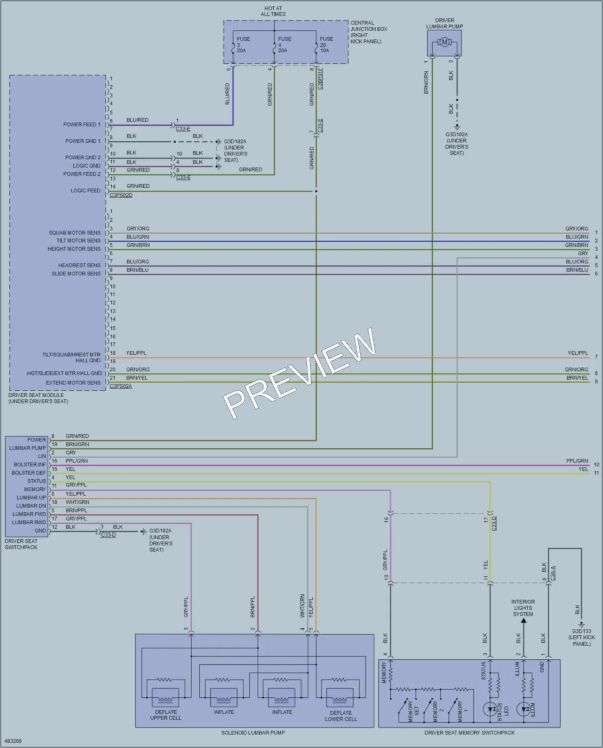 2015 Jaguar XF Memory Systems wiring diagram preview
