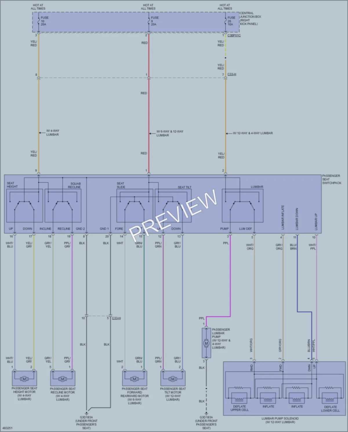 2015 Jaguar XF Power Seats wiring diagram preview