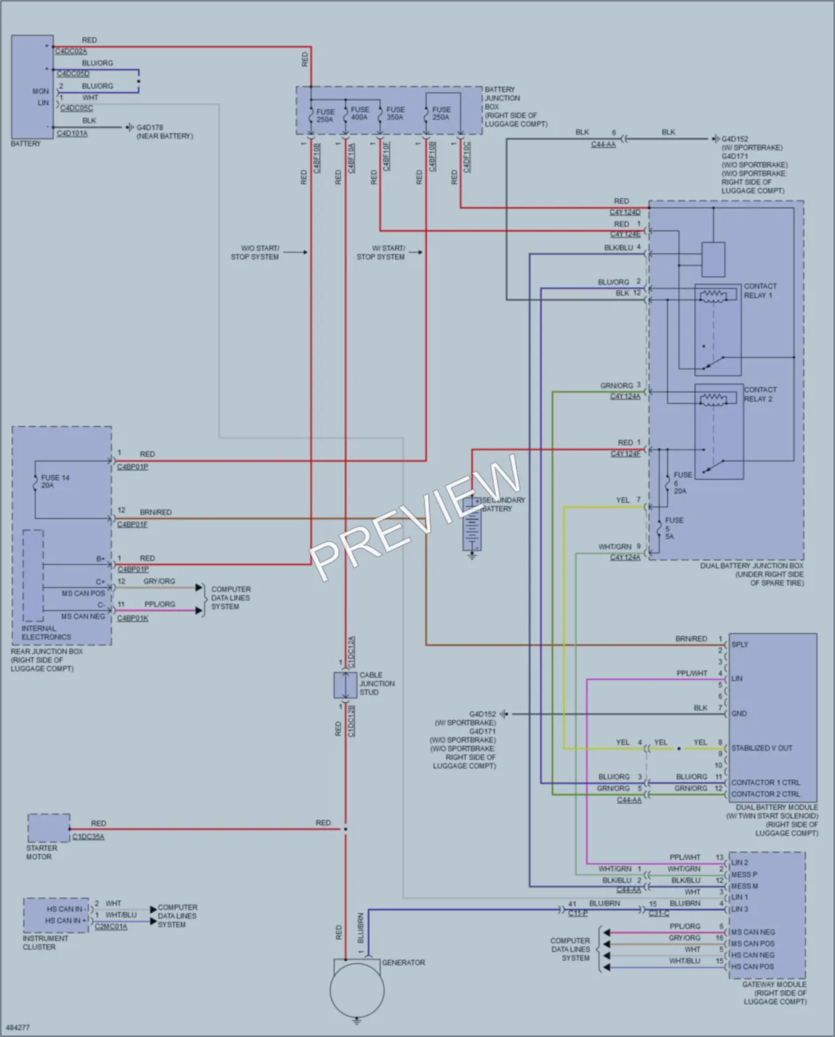 2015 Jaguar XF Starting Charging wiring diagram preview