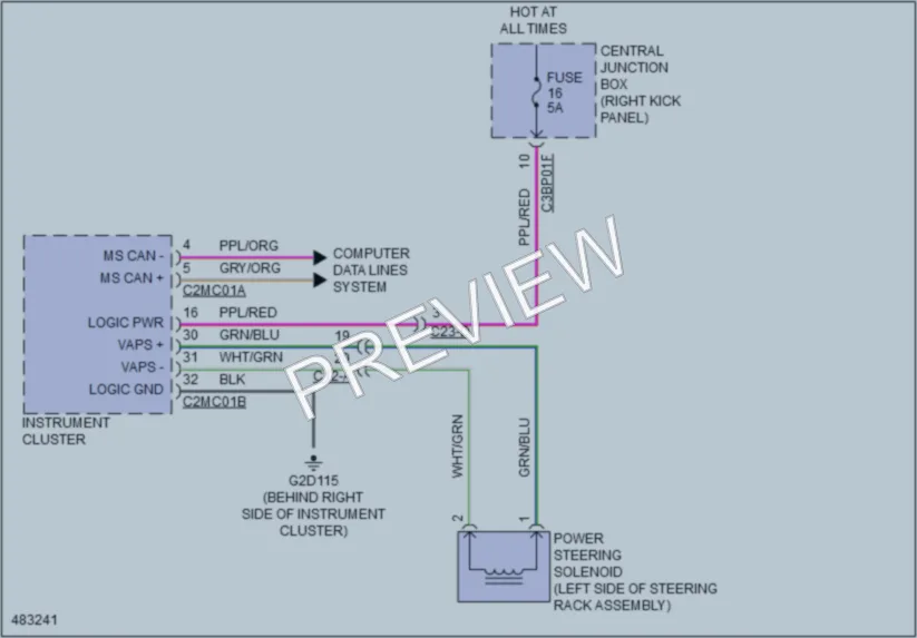 2015 Jaguar XFR Electronic Power Steering wiring diagram preview