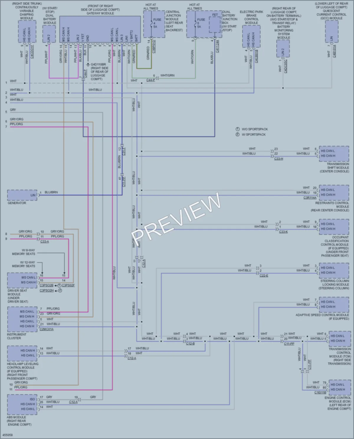2015 Jaguar XJ Computer Data Lines wiring diagram preview
