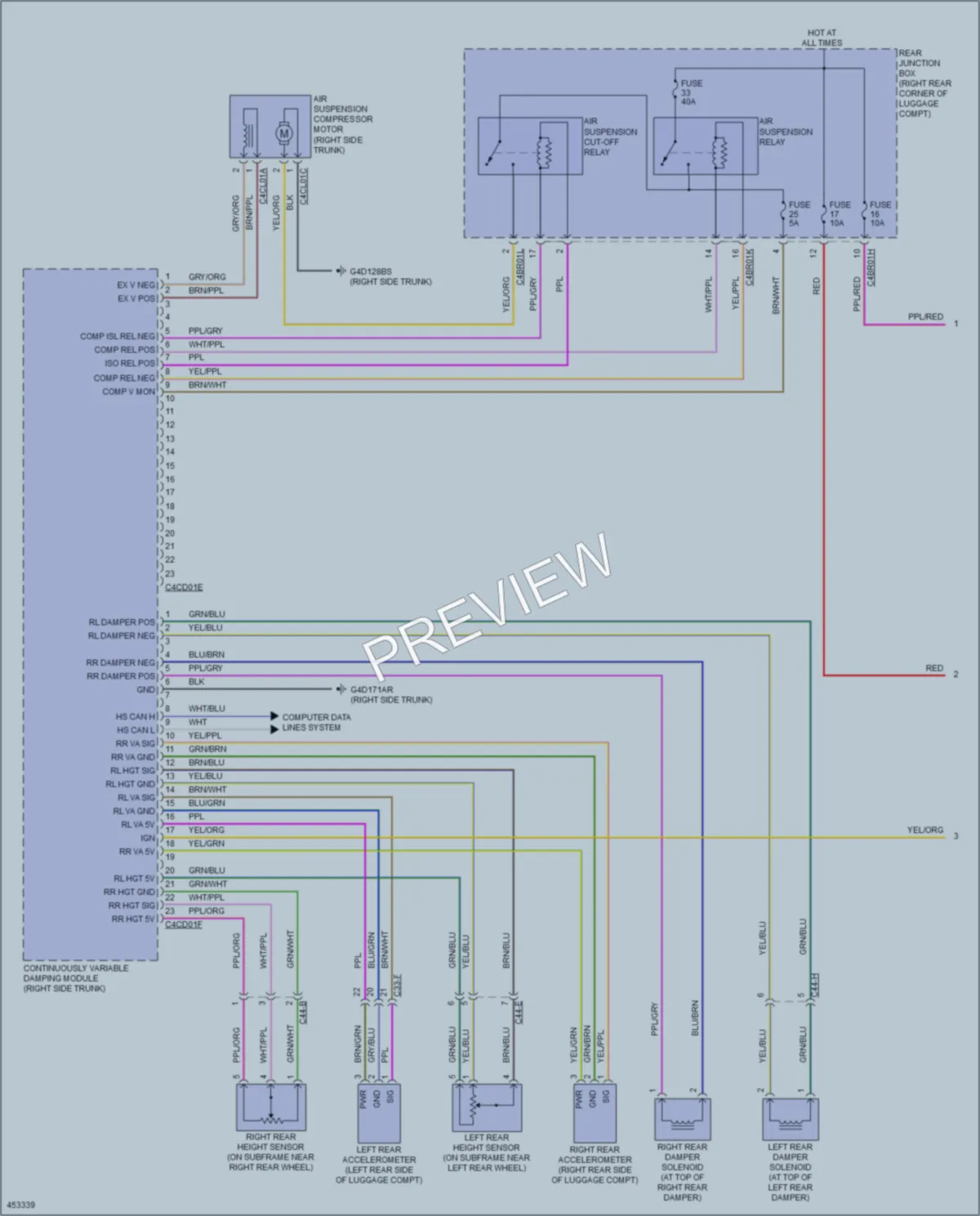 2015 Jaguar XJ Electronic Suspension wiring diagram preview