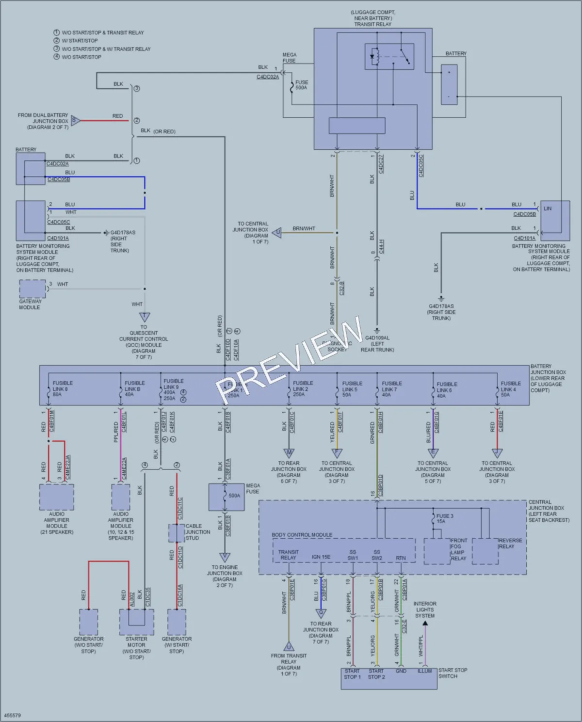 2015 Jaguar XJLSupercharged Power Distribution wiring diagram preview