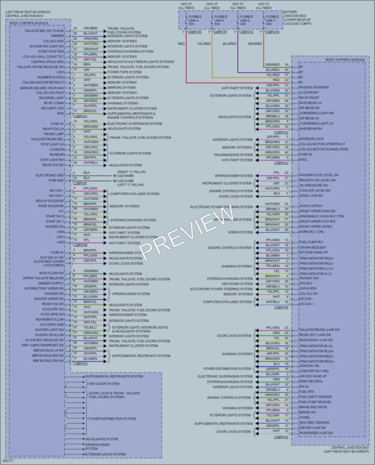 2015 Jaguar XJR Body Control Modules wiring diagram preview
