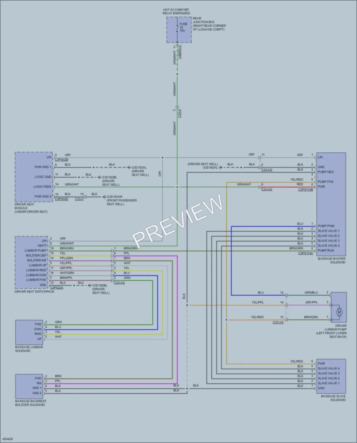 2015 Jaguar XJRL Power Seats wiring diagram preview