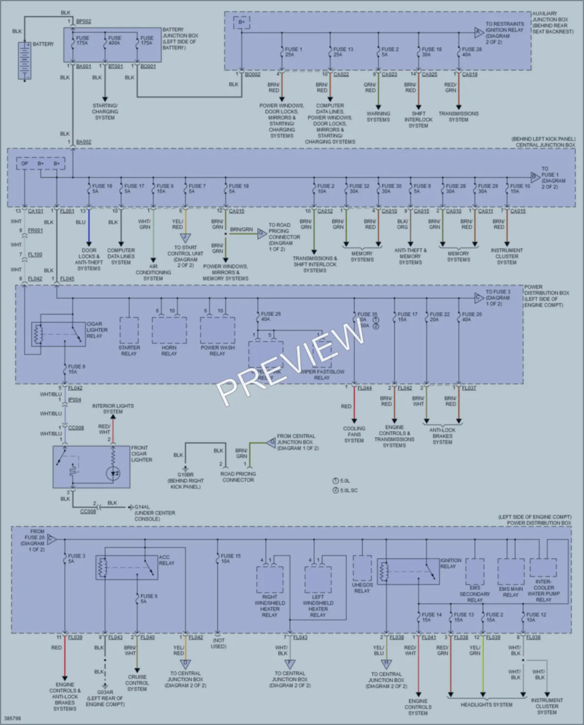 2015 Jaguar XK Power Distribution wiring diagram preview