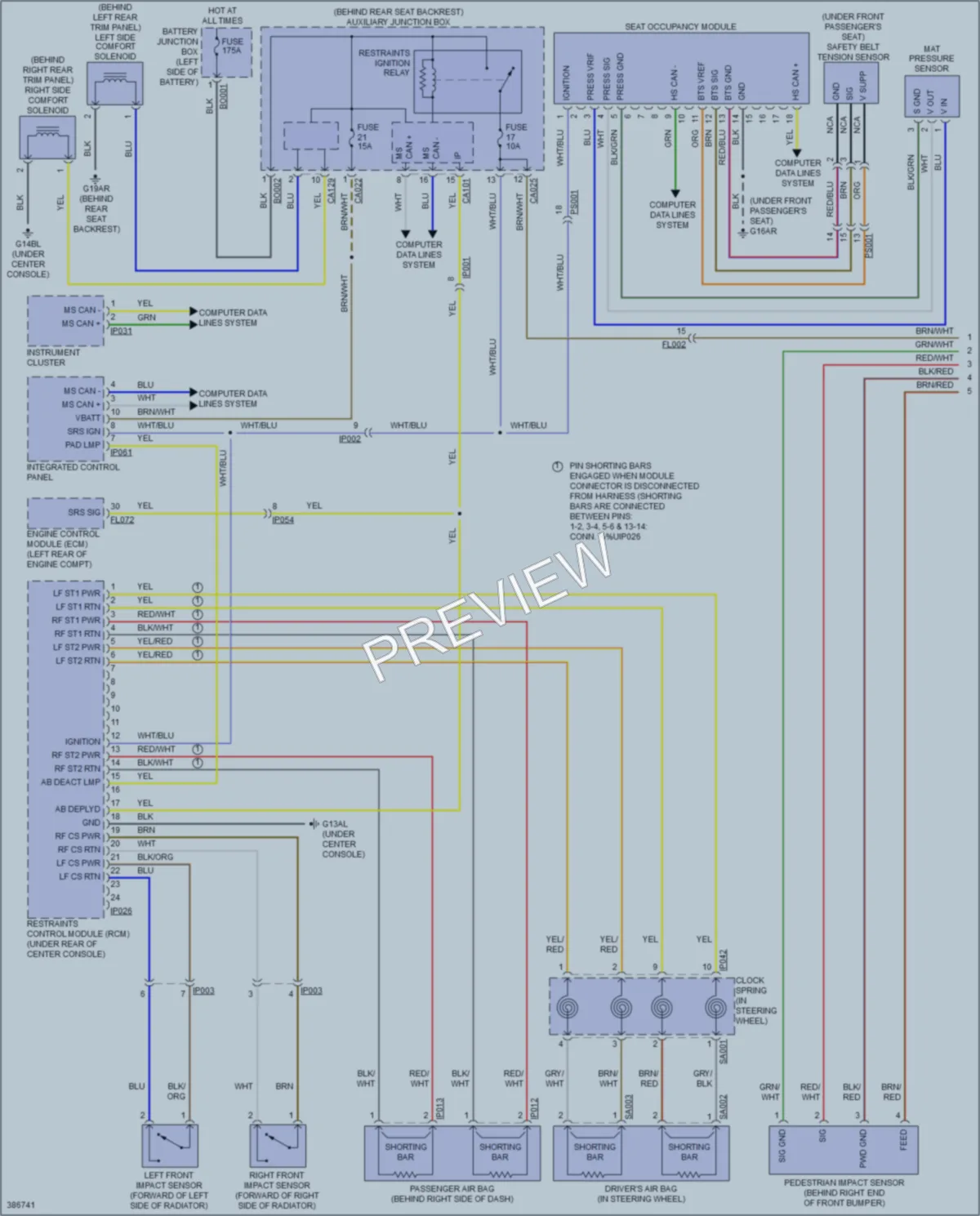 2015 Jaguar XKR Supplemental Restraints wiring diagram preview