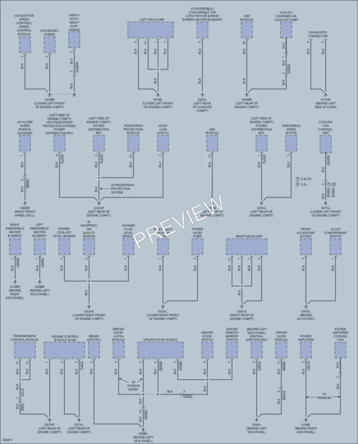 2015 Jaguar XKRS Ground Distribution wiring diagram preview