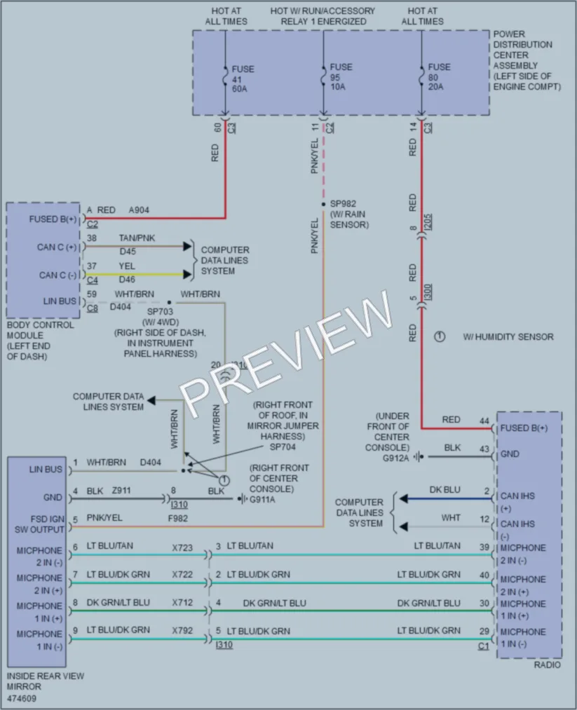 2015 Jeep Cherokee Power Mirrors wiring diagram preview