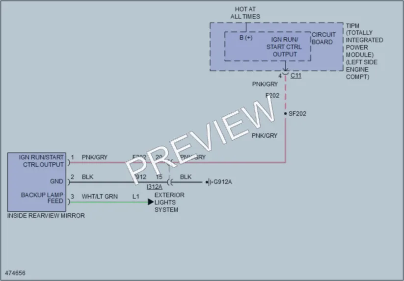 2015 Jeep Compass Power Mirrors wiring diagram preview