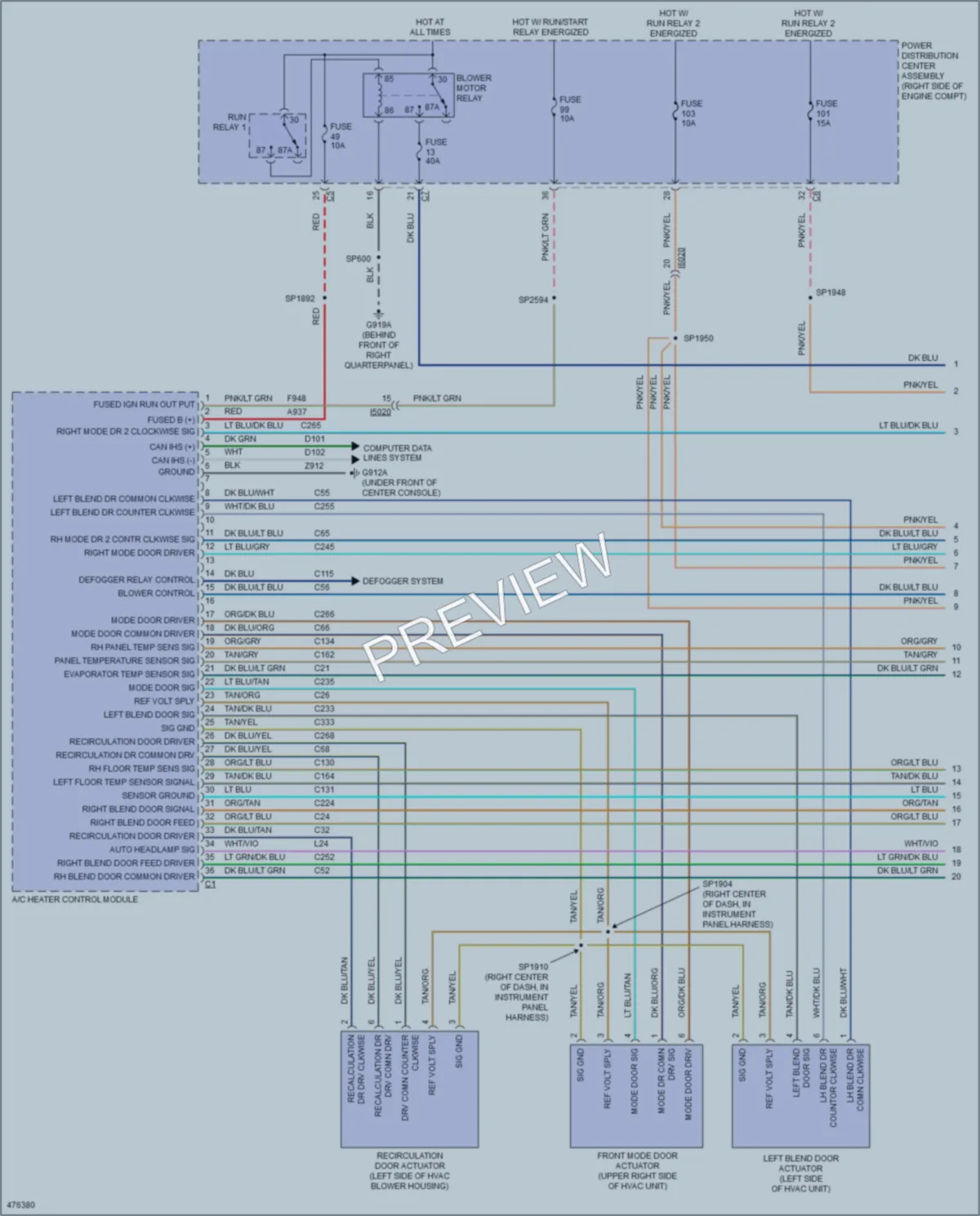 2015 Jeep GrandCherokee Air Conditioning wiring diagram preview