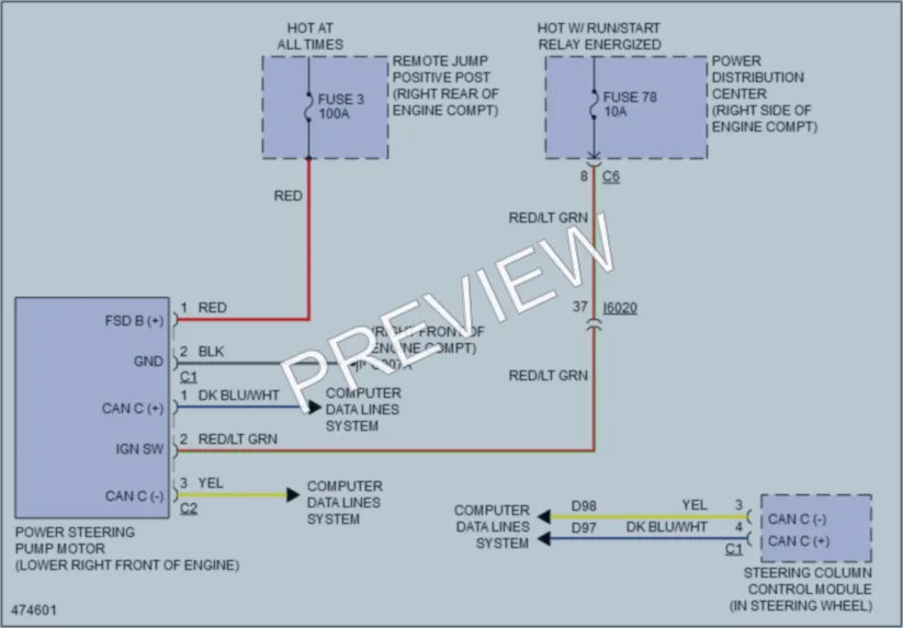 2015 Jeep GrandCherokee Electronic Power Steering wiring diagram preview