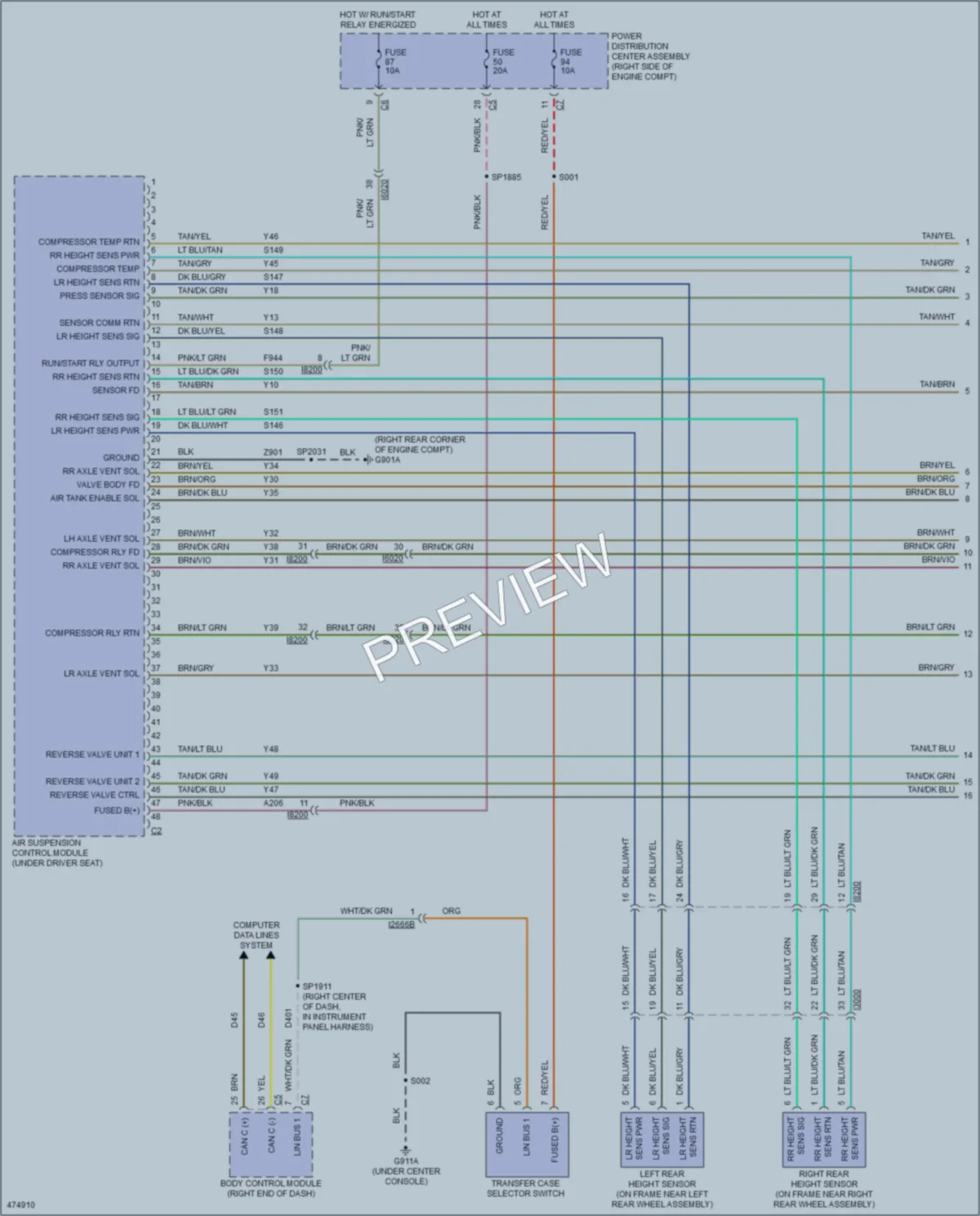 2015 Jeep GrandCherokee Electronic Suspension wiring diagram preview