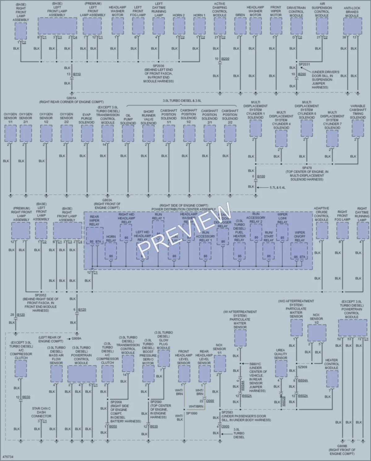 2015 Jeep GrandCherokee Ground Distribution wiring diagram preview