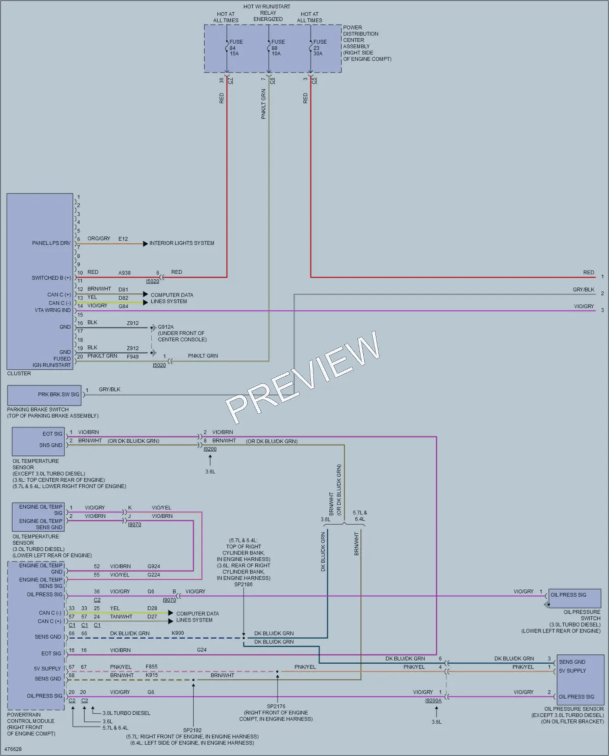 2015 Jeep GrandCherokee Instrument Cluster wiring diagram preview