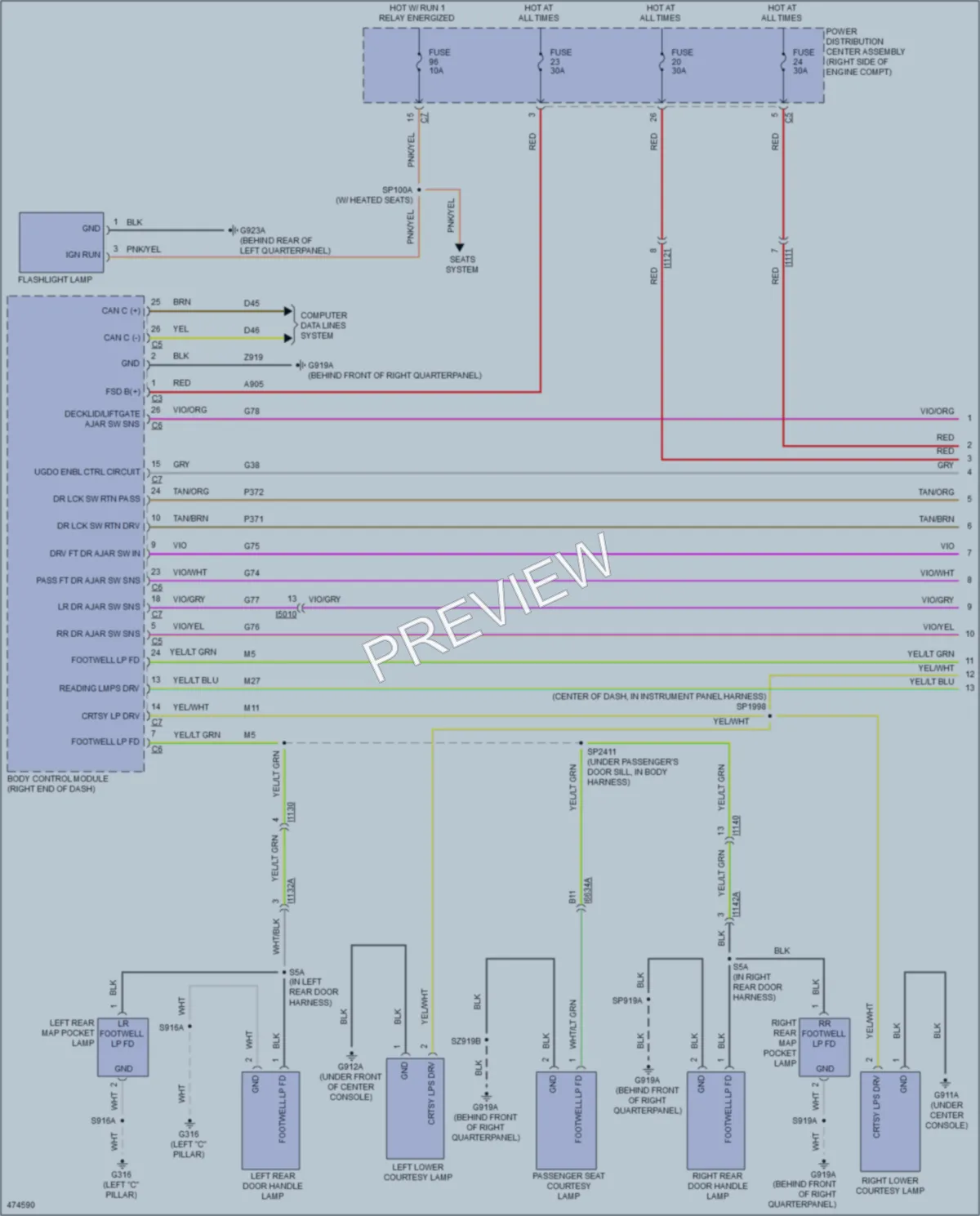 2015 Jeep GrandCherokee Interior Lights wiring diagram preview