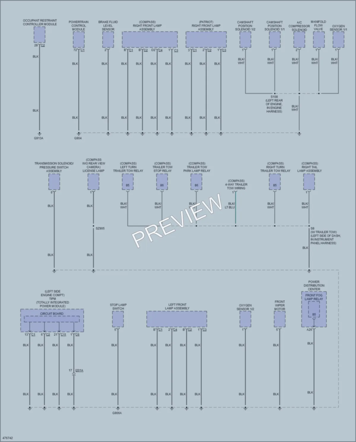 2015 Jeep Patriot Ground Distribution wiring diagram preview