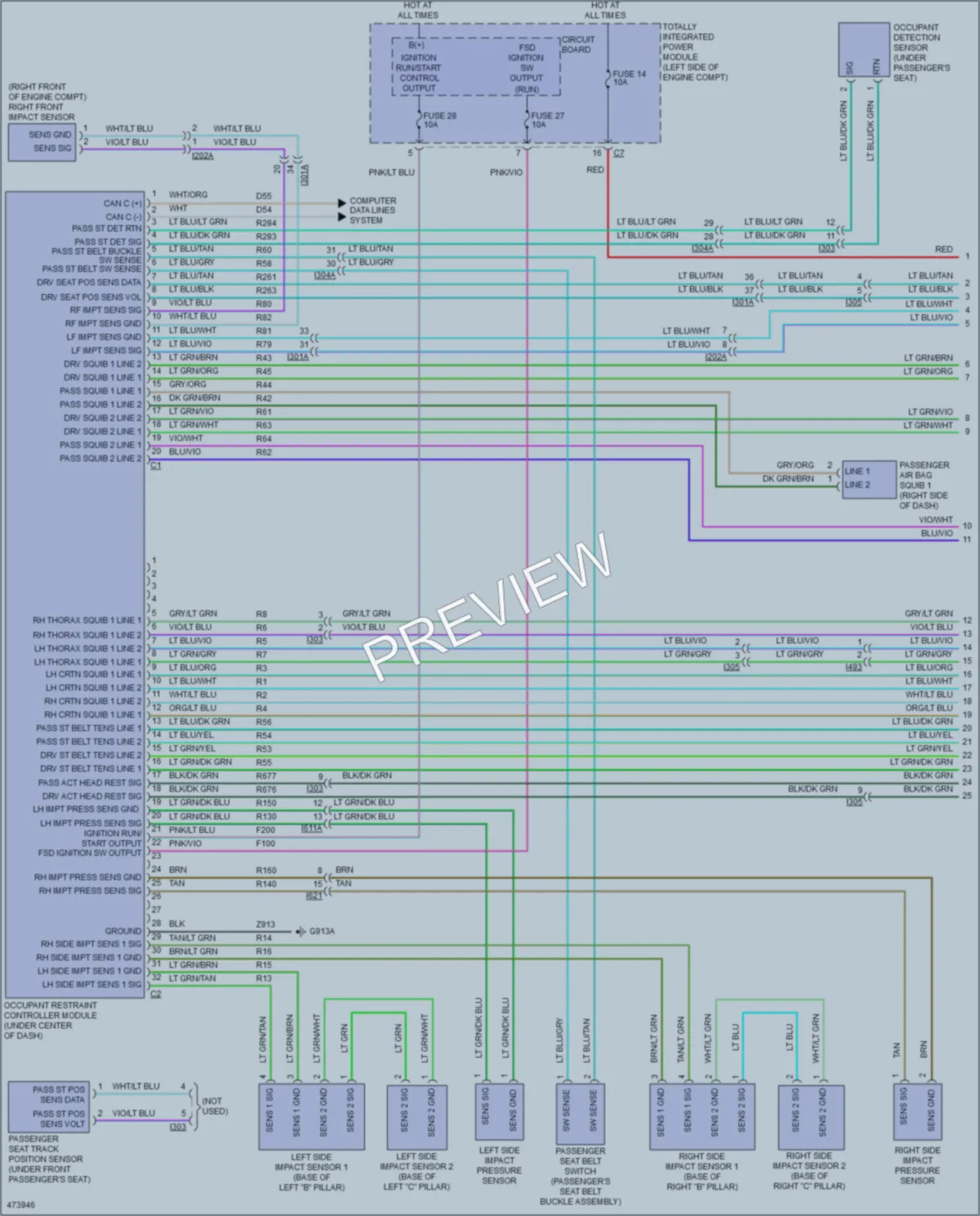 2015 Jeep Patriot Supplemental Restraints wiring diagram preview