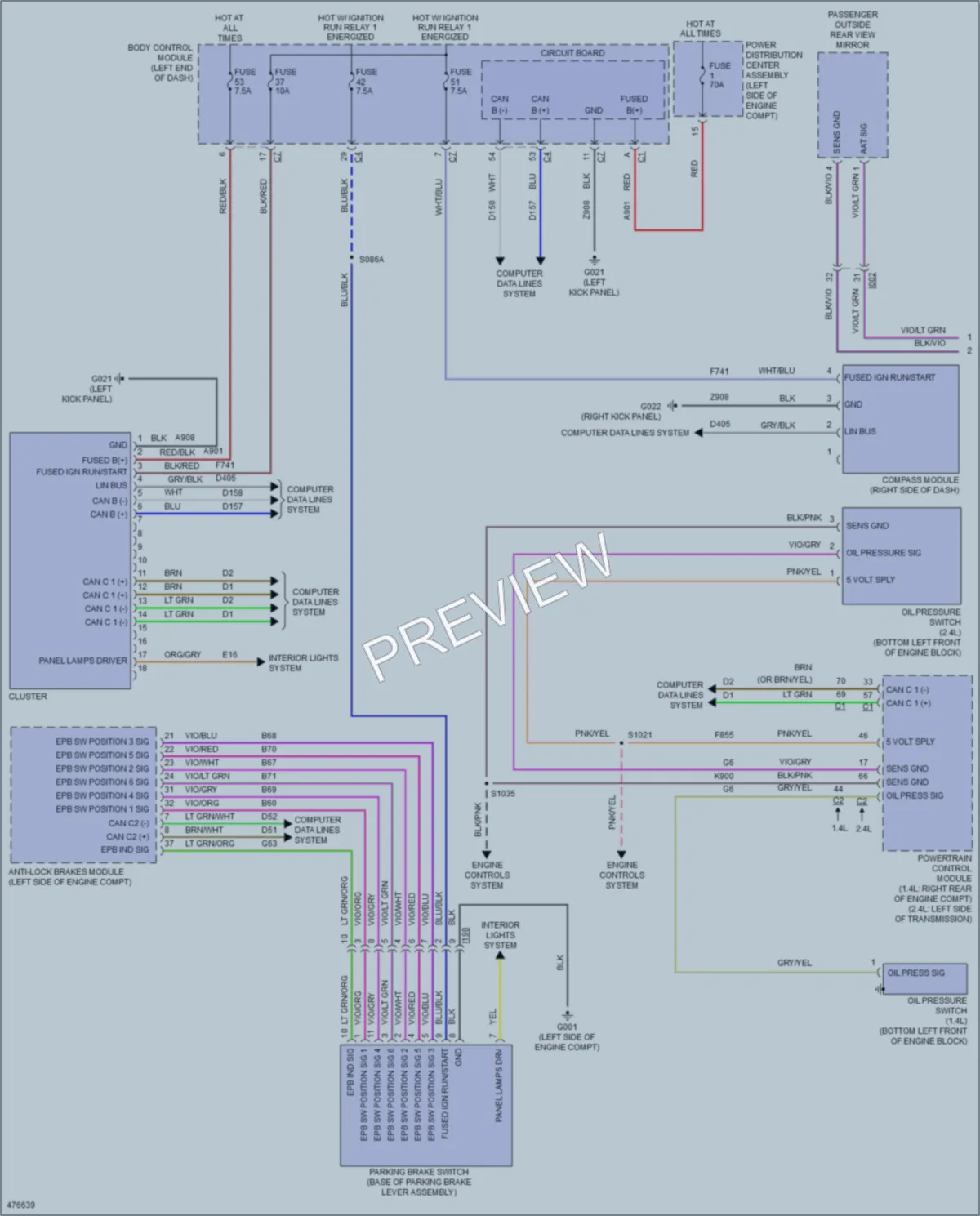 2015 Jeep Renegade Instrument Cluster wiring diagram preview