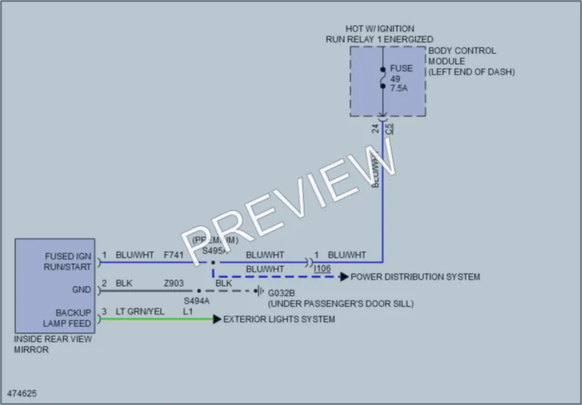 2015 Jeep Renegade Power Mirrors wiring diagram preview