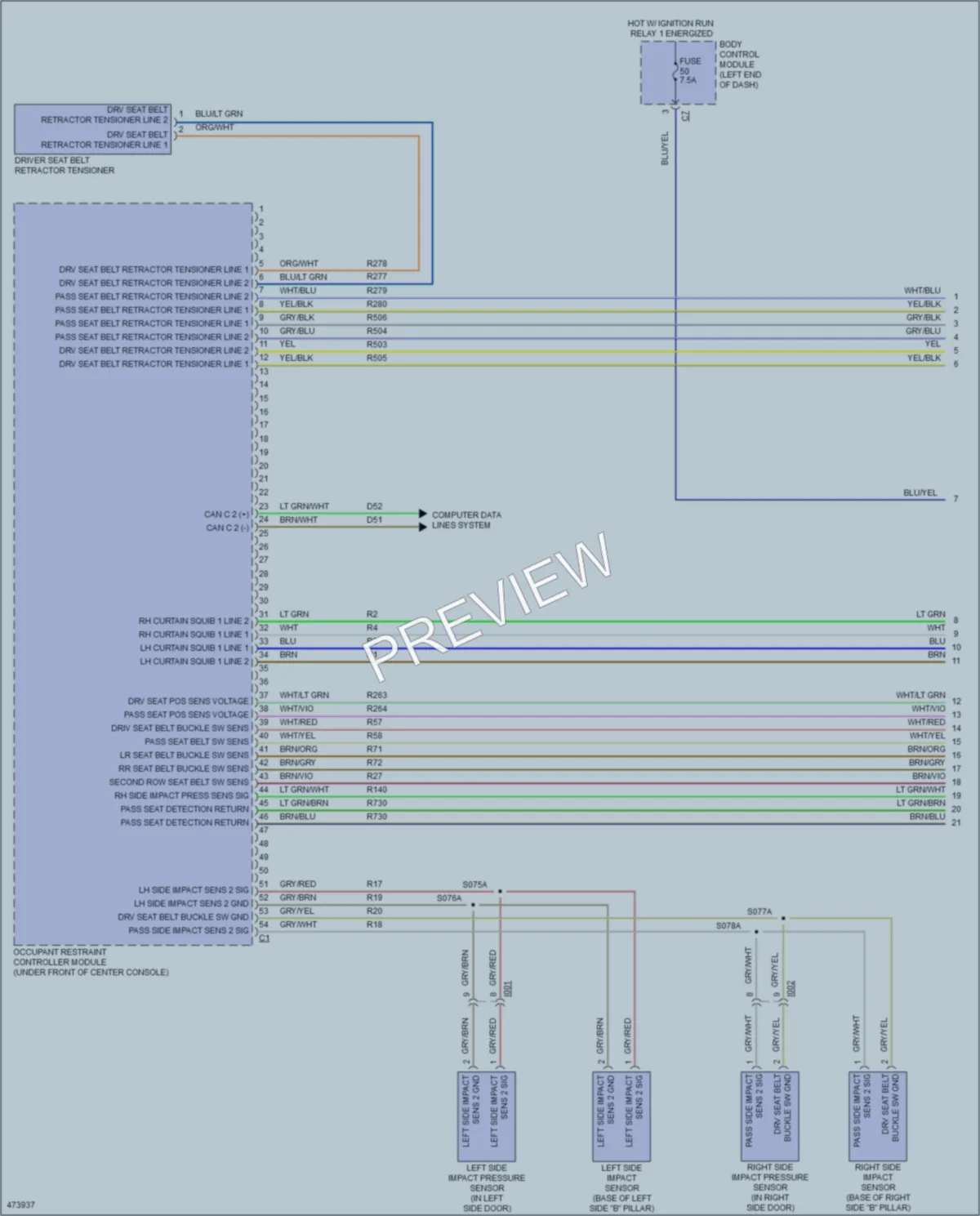 2015 Jeep Renegade Supplemental Restraints wiring diagram preview