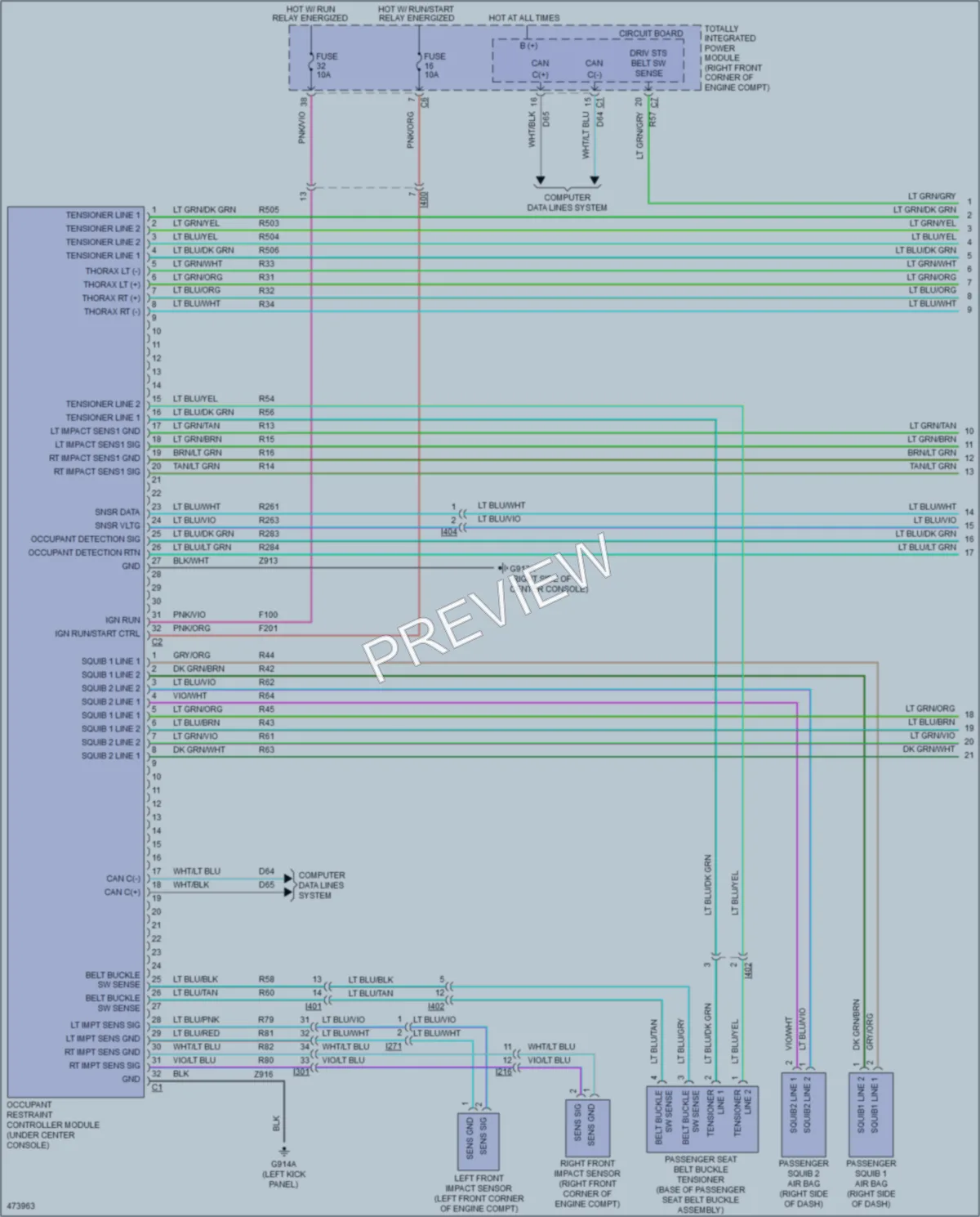 2015 Jeep Wrangler Supplemental Restraints wiring diagram preview