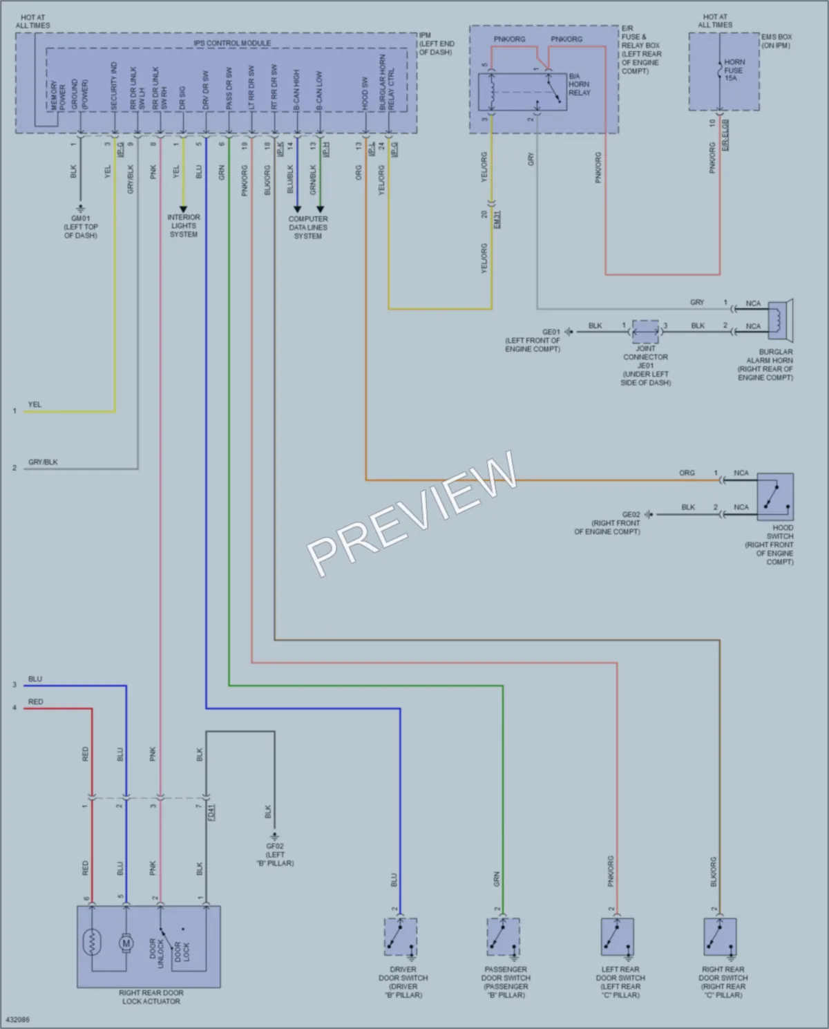 2015 Kia Cadenza Anti Theft wiring diagram preview