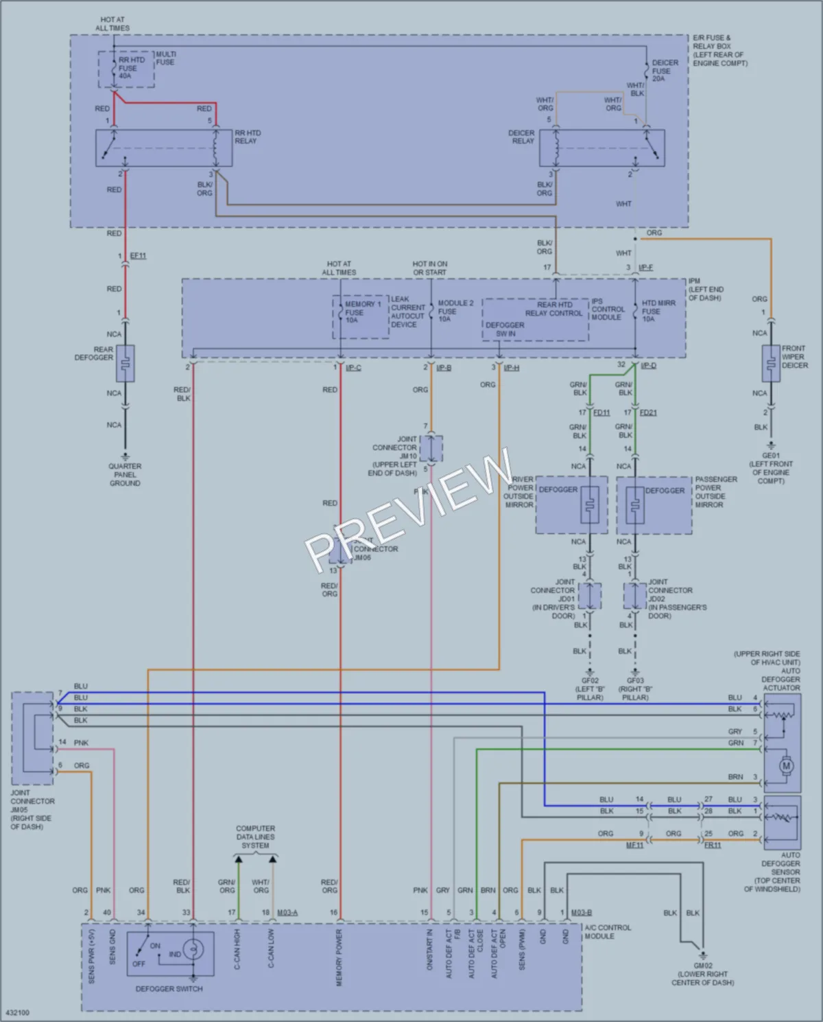 2015 Kia Cadenza Defoggers wiring diagram preview