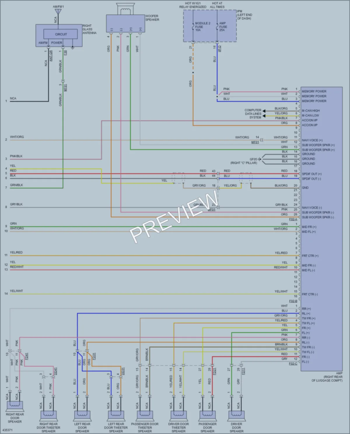 2015 Kia Cadenza Radio wiring diagram preview