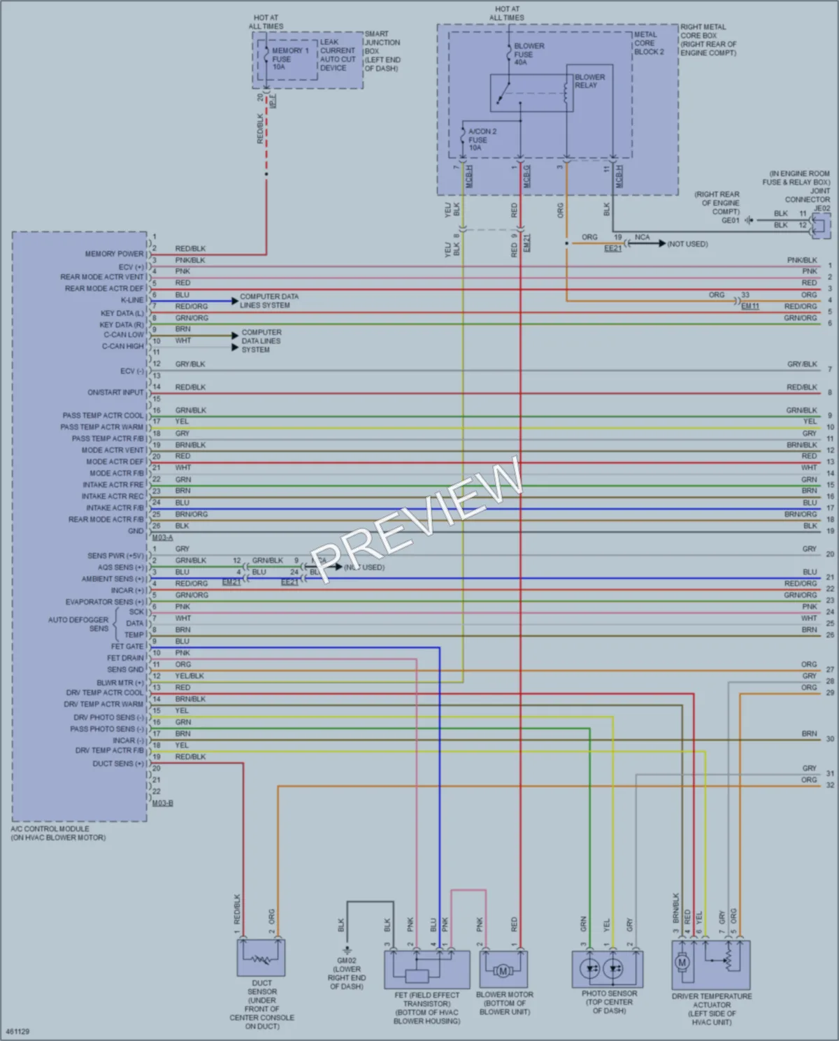 2015 Kia K900 Air Conditioning wiring diagram preview
