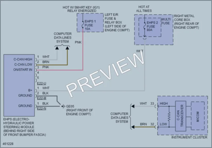 2015 Kia K900 Electronic Power Steering wiring diagram preview
