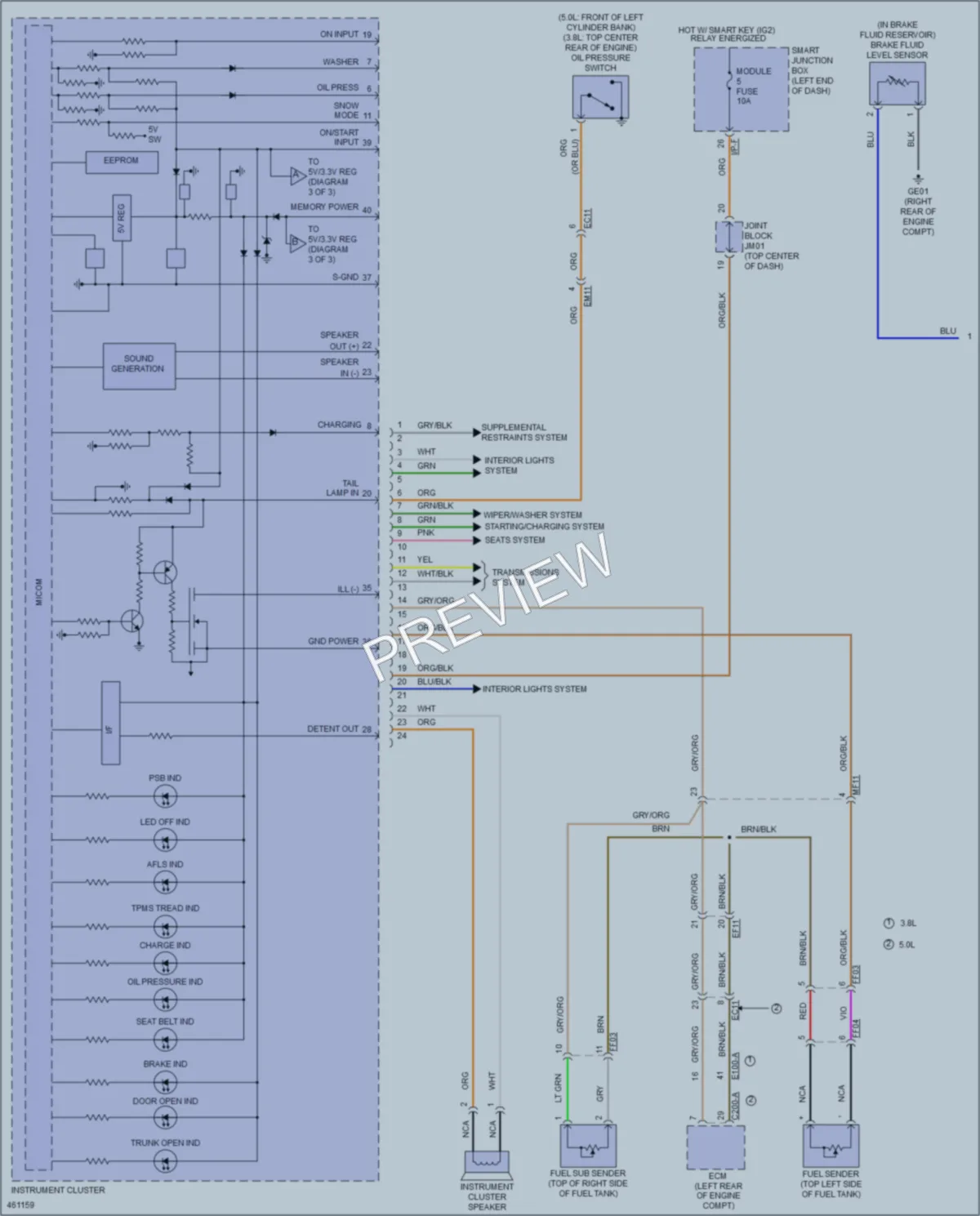 2015 Kia K900 Instrument Cluster wiring diagram preview