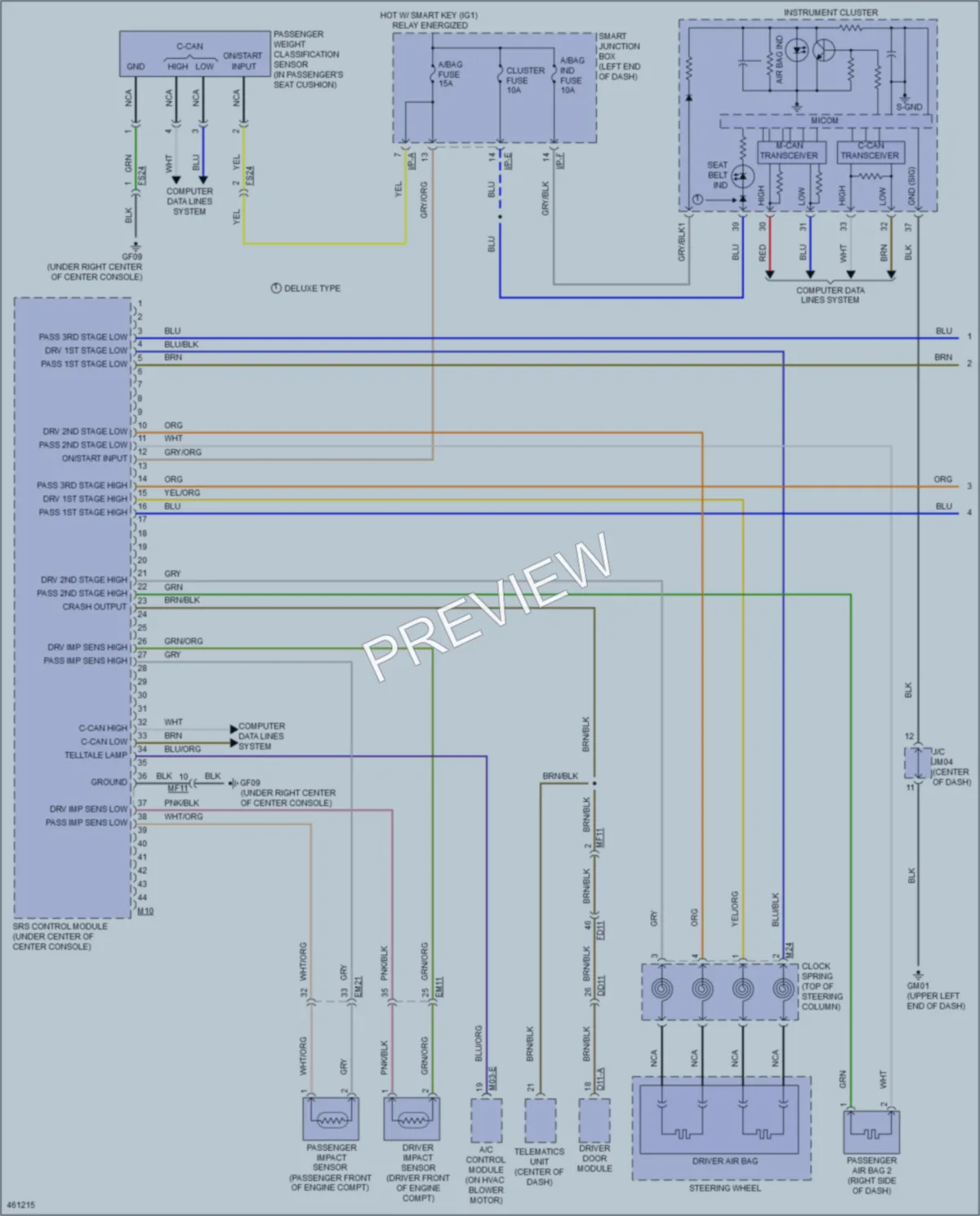 2015 Kia K900 Supplemental Restraints wiring diagram preview