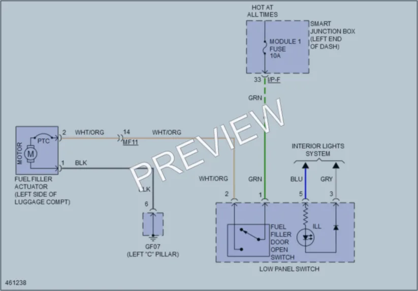 2015 Kia K900 Trunk Tailgate Fuel Door wiring diagram preview
