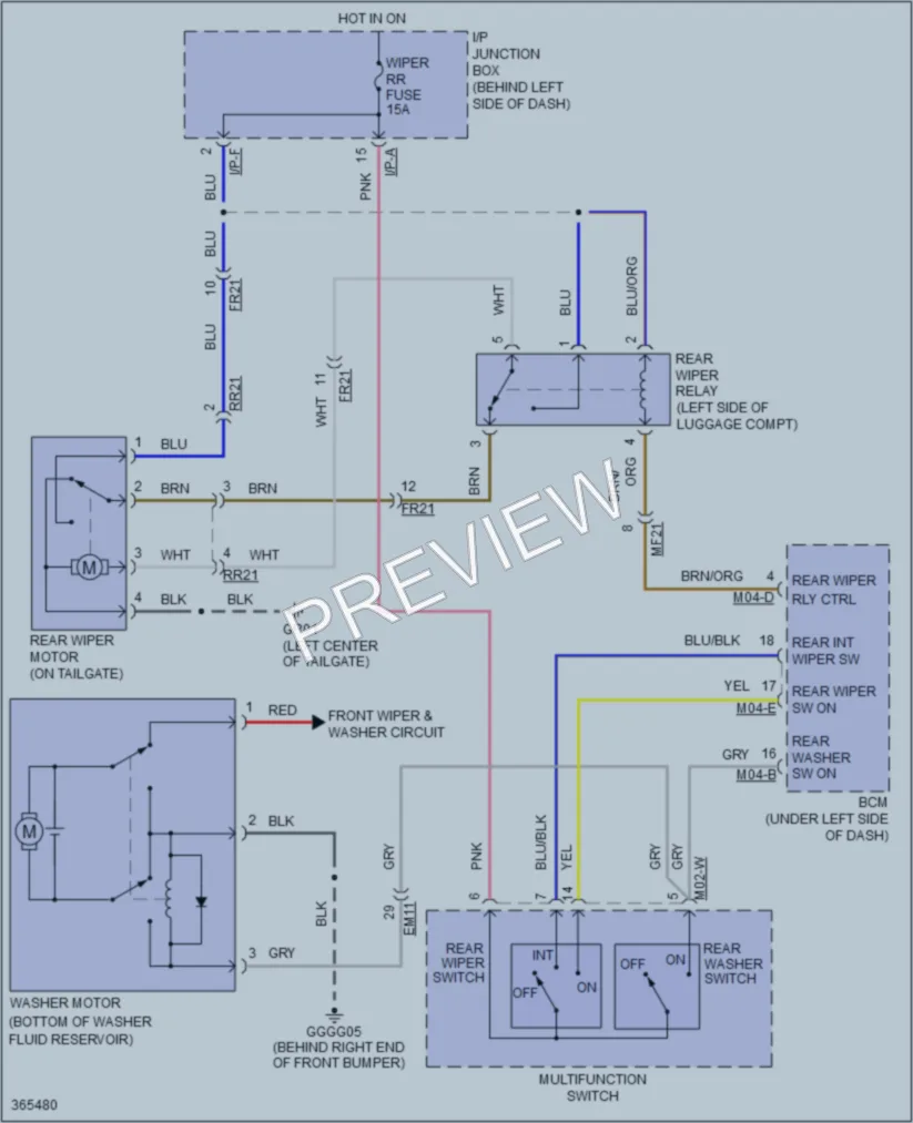 2015 Kia Rio5 Wiper Washer wiring diagram preview