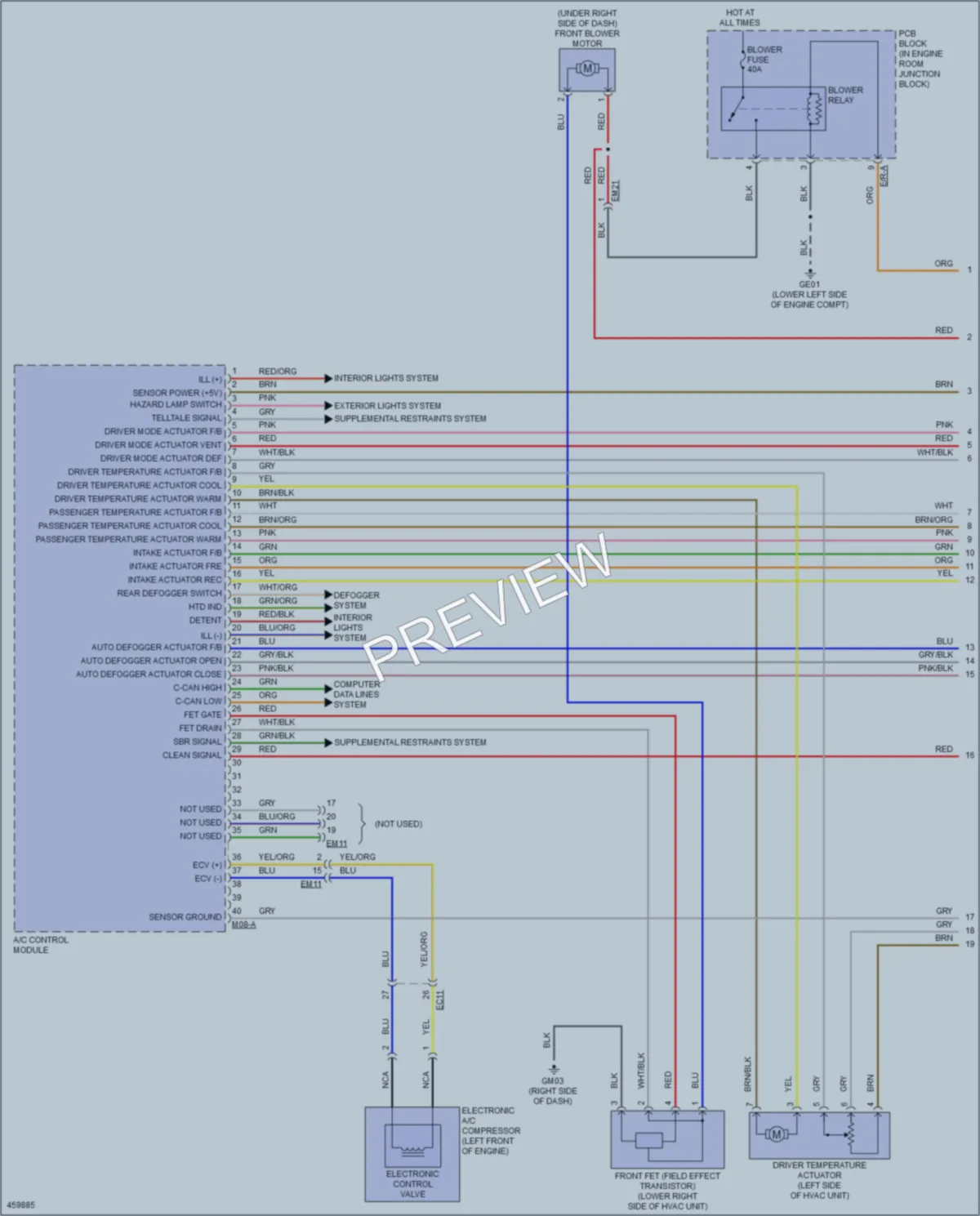 2015 Kia Sedona Air Conditioning wiring diagram preview