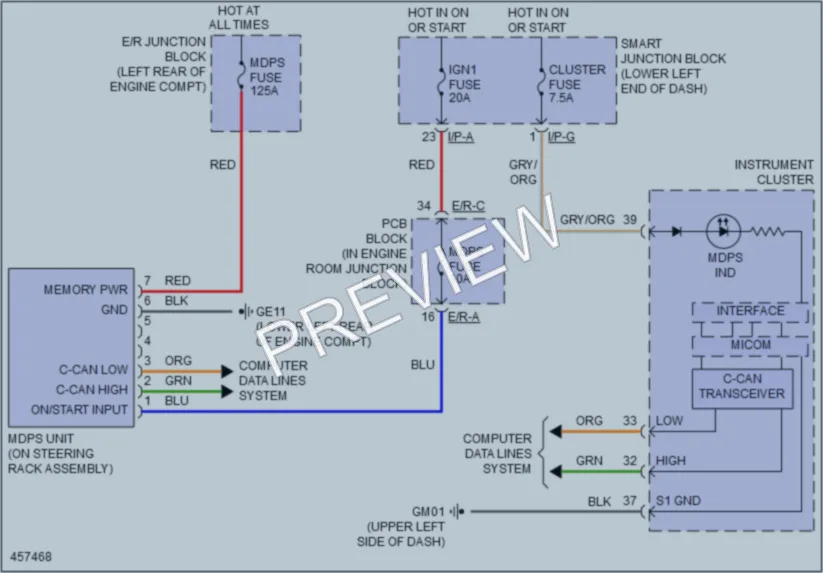 2015 Kia Sedona Electronic Power Steering wiring diagram preview