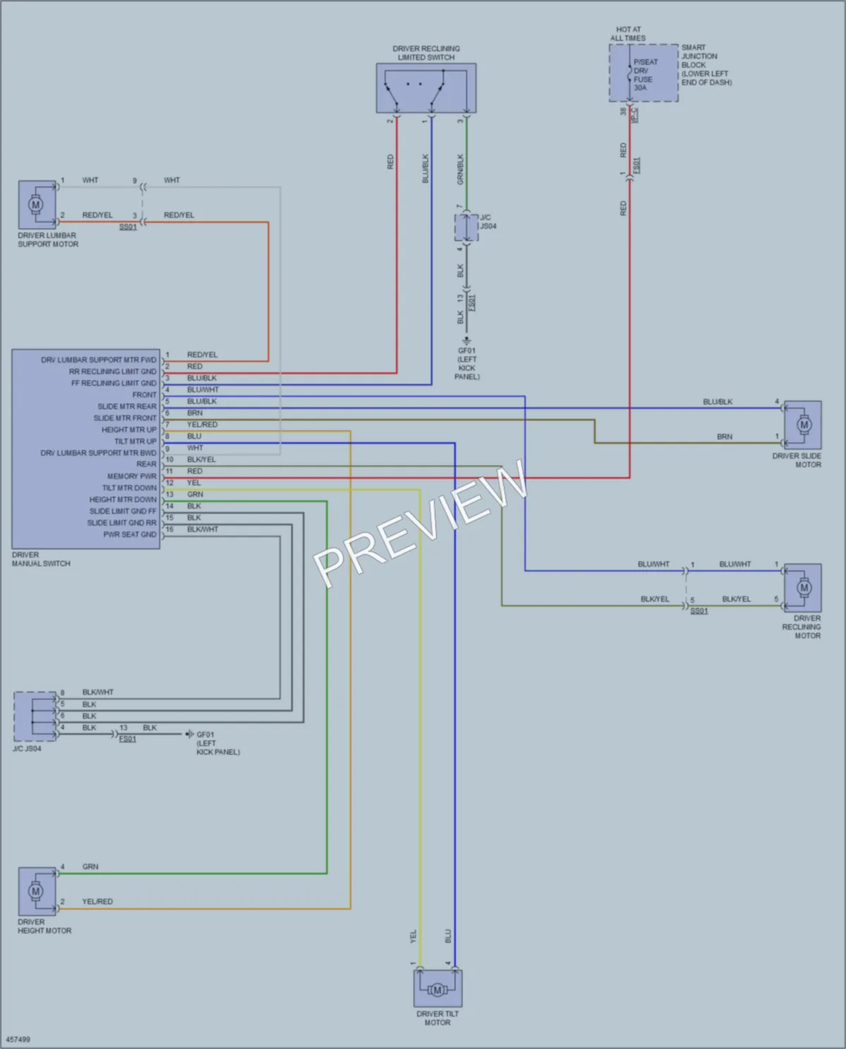 2015 Kia Sedona Power Seats wiring diagram preview