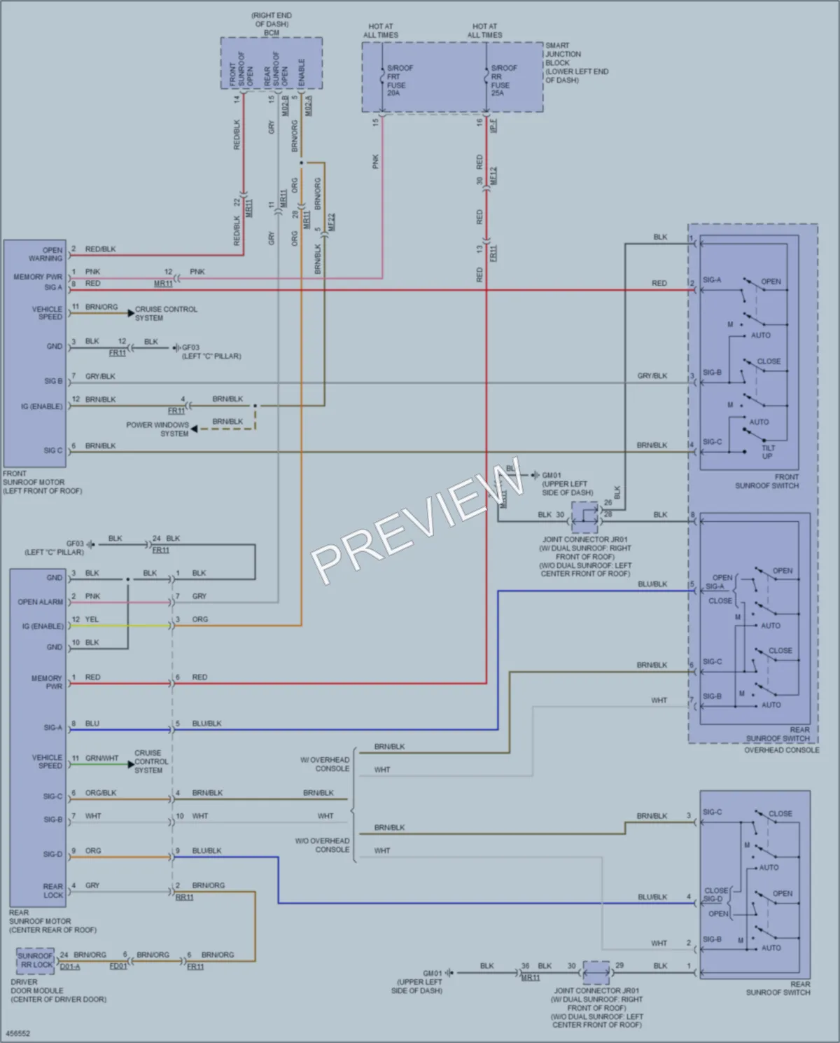 2015 Kia Sedona Power Top Sunroof wiring diagram preview