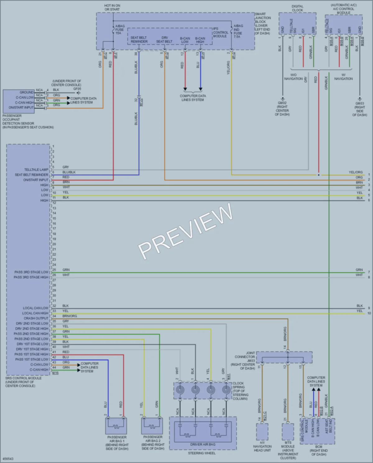 2015 Kia Sedona Supplemental Restraints wiring diagram preview