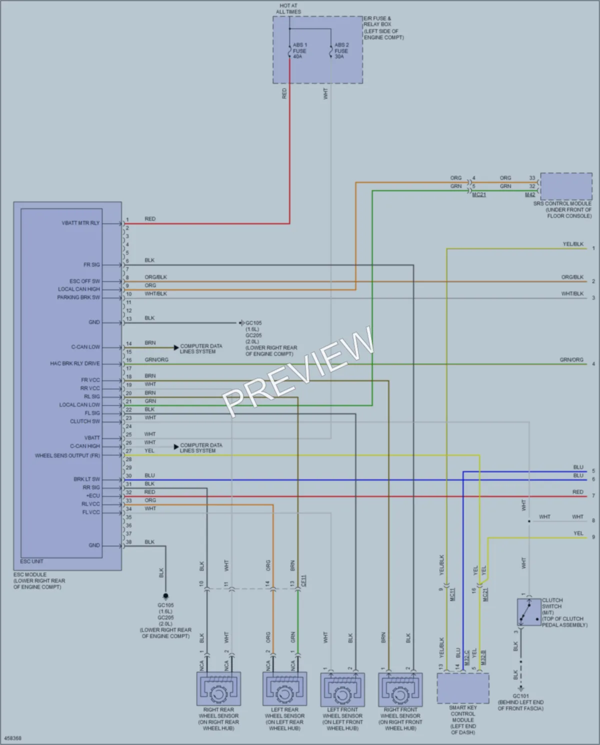2015 Kia Soul Anti Lock Brakes wiring diagram preview
