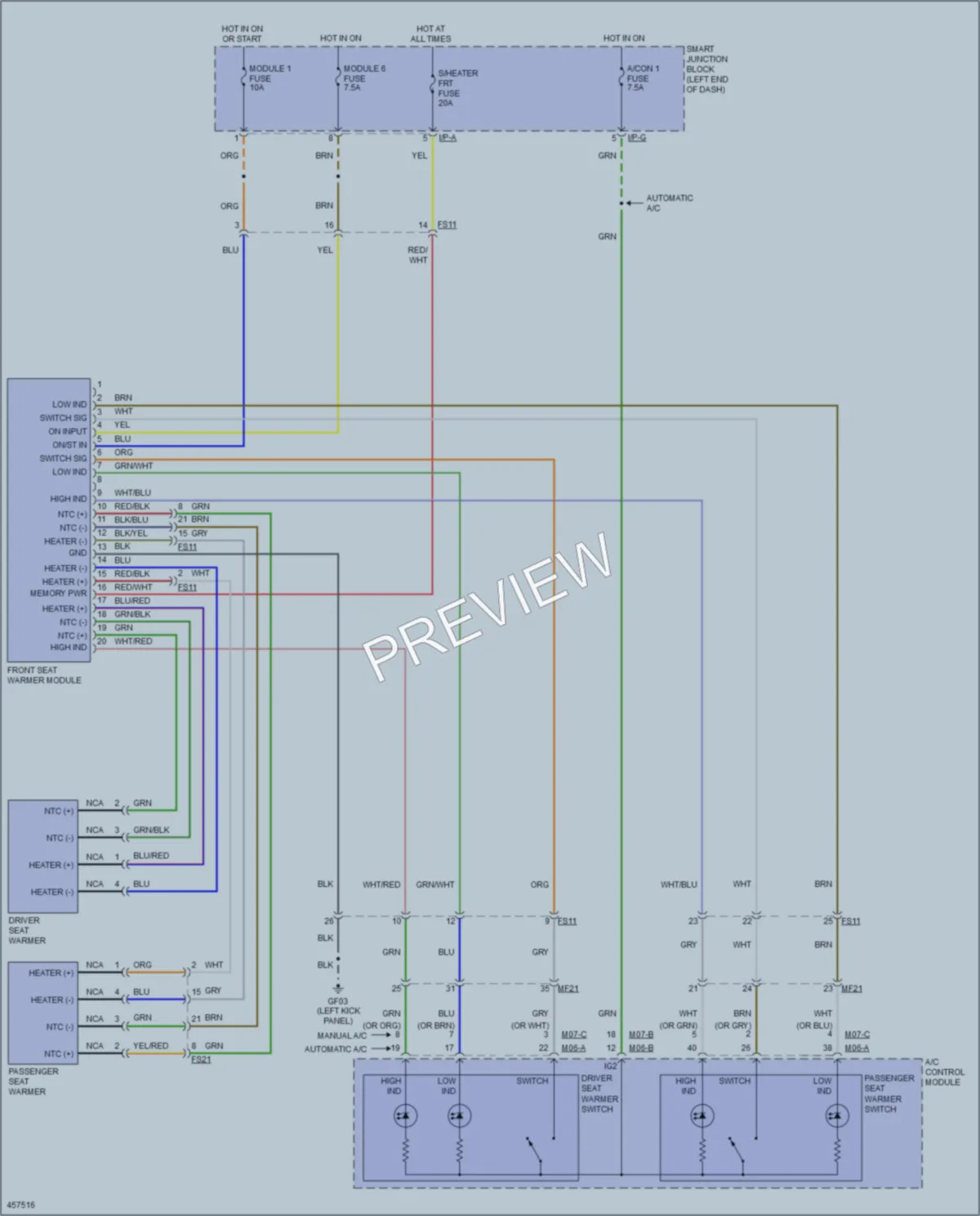 2015 Kia Soul Power Seats wiring diagram preview