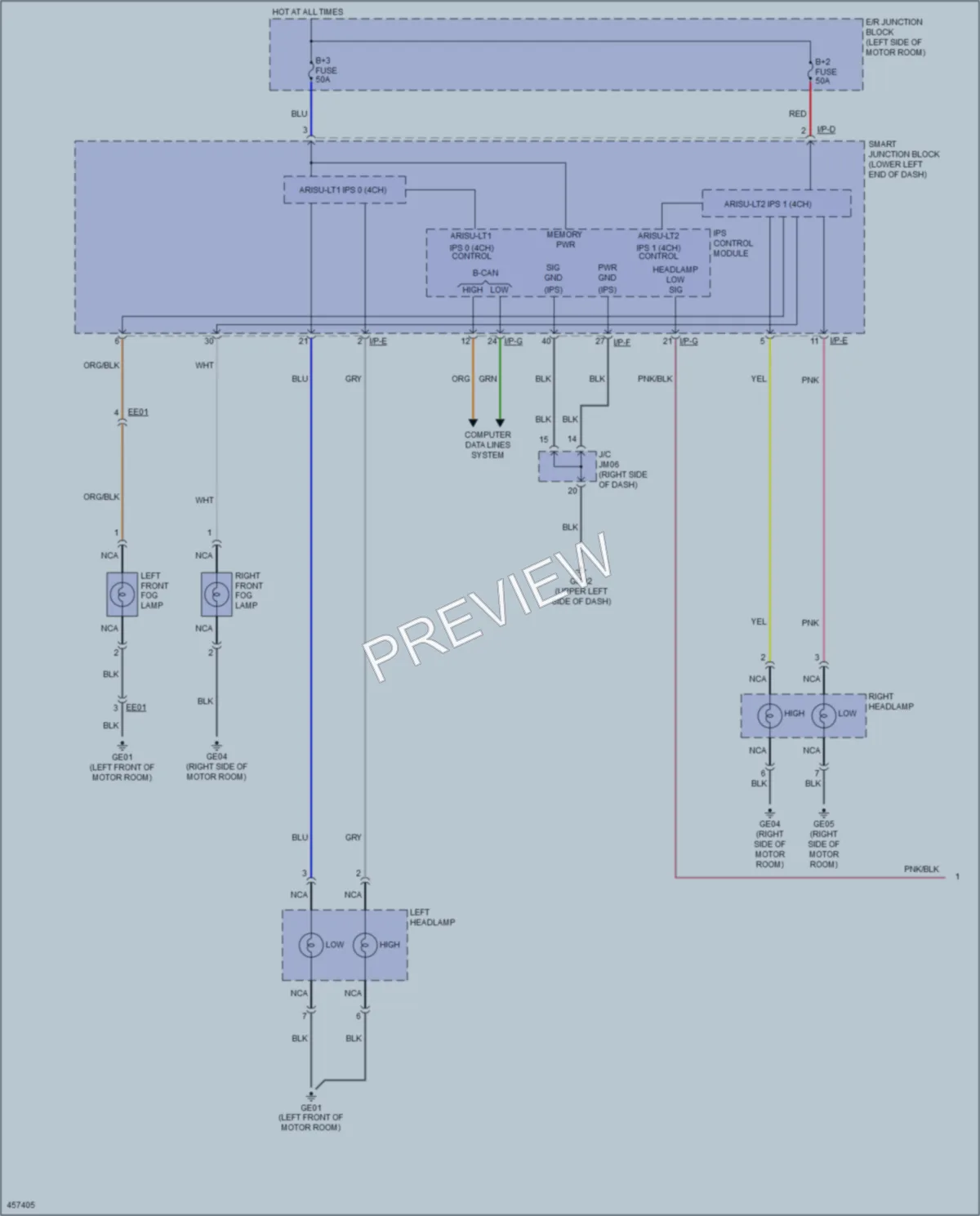 2015 Kia SoulEV Headlights wiring diagram preview