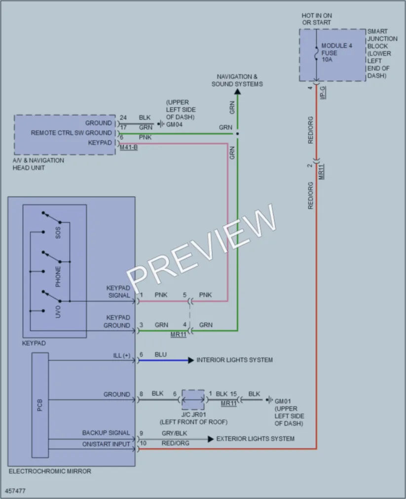 2015 Kia SoulEV Power Mirrors wiring diagram preview