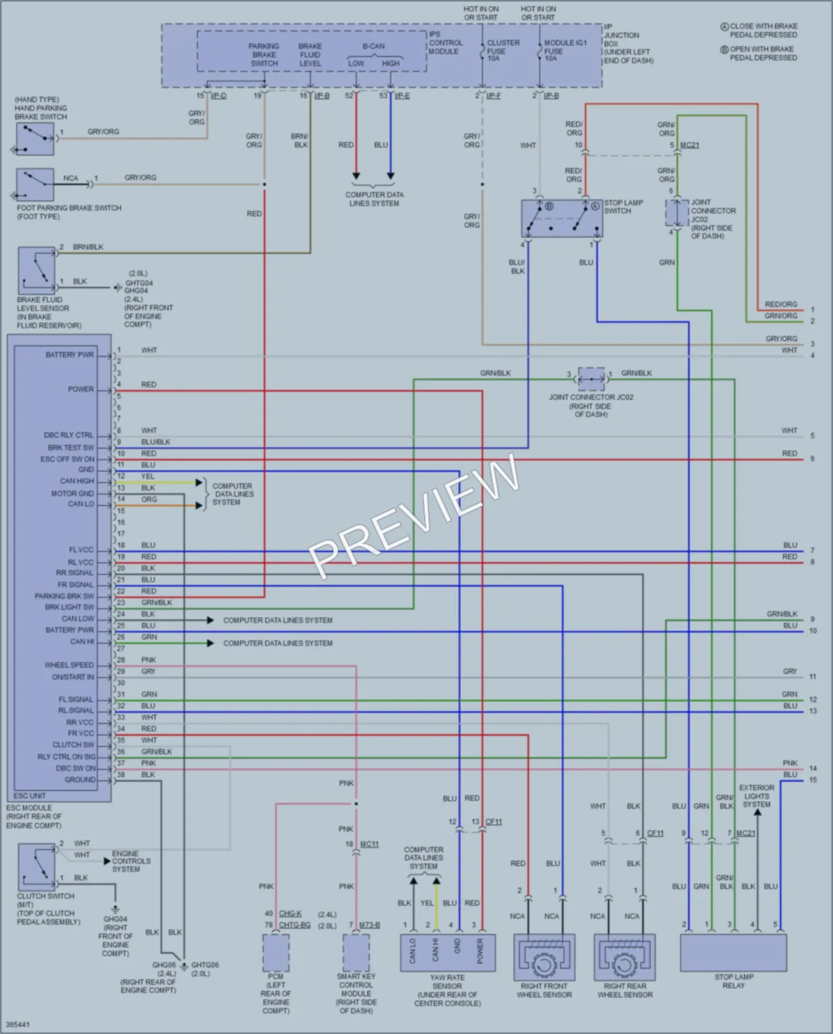 2015 Kia Sportage Anti Lock Brakes wiring diagram preview