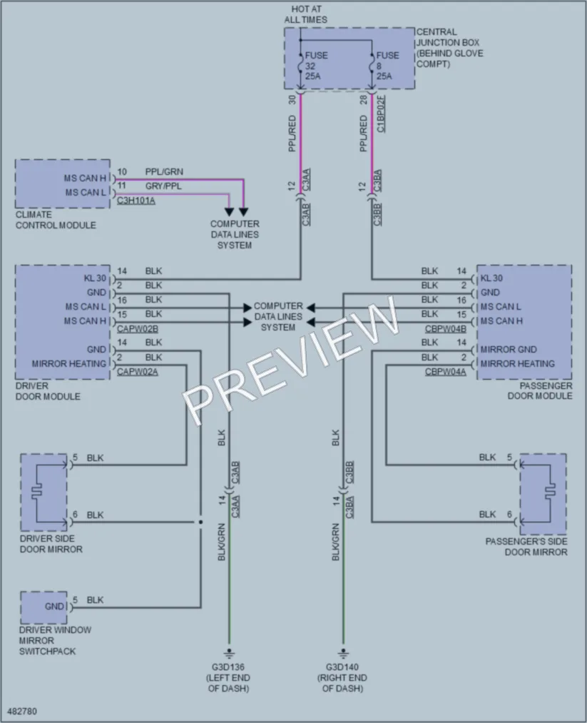 2015 LandRover DiscoverySport Defoggers wiring diagram preview