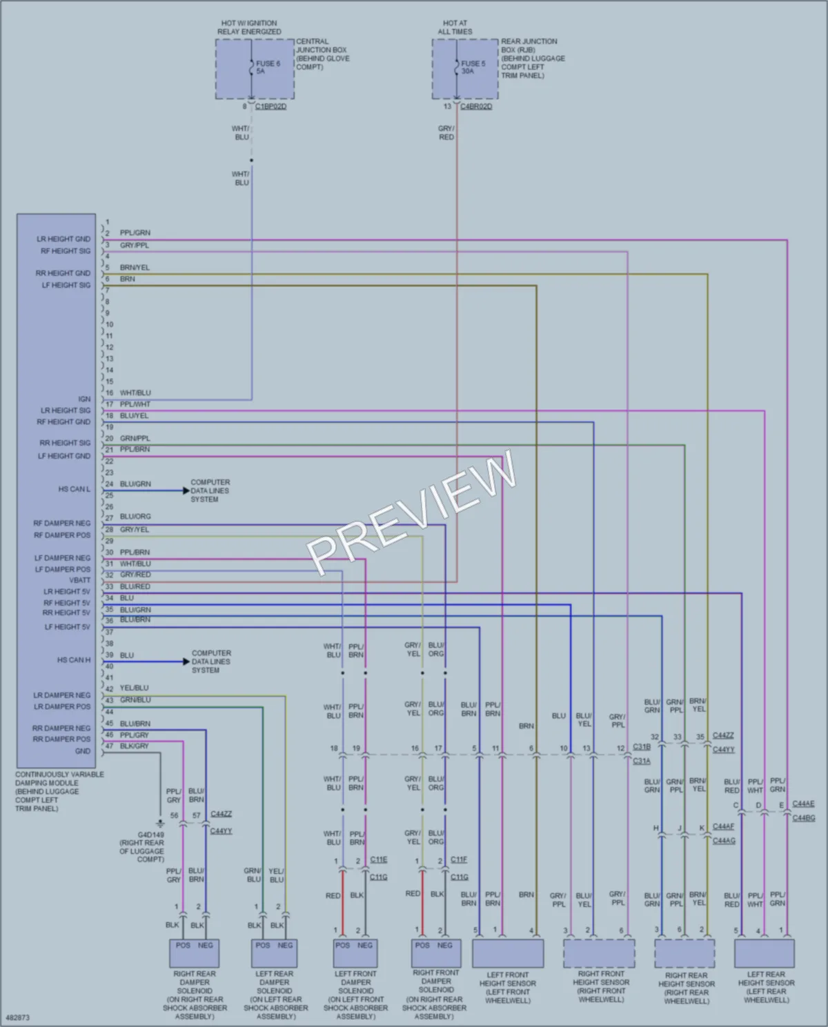 2015 LandRover DiscoverySport Electronic Suspension wiring diagram preview