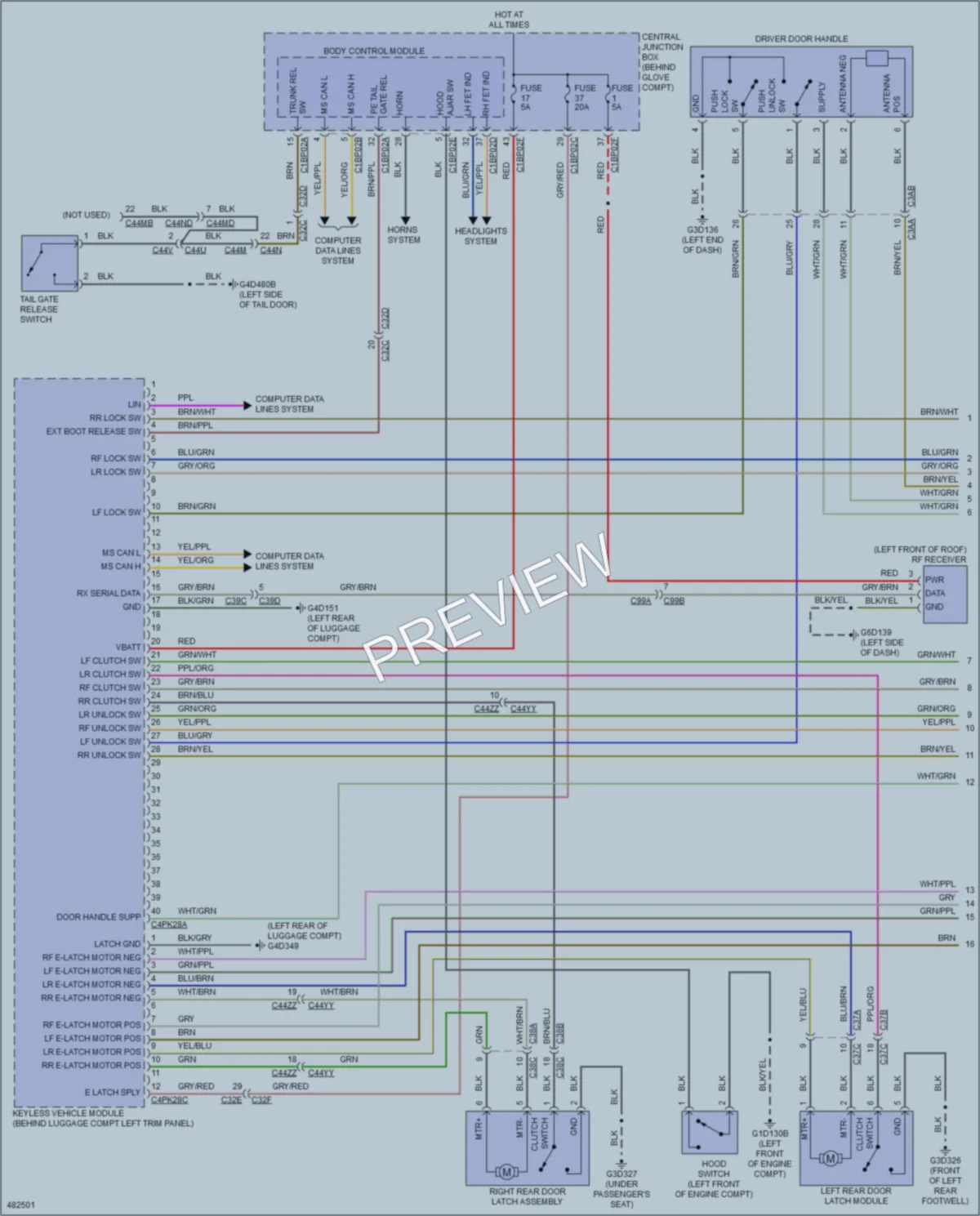 2015 LandRover DiscoverySport Power Door Locks wiring diagram preview