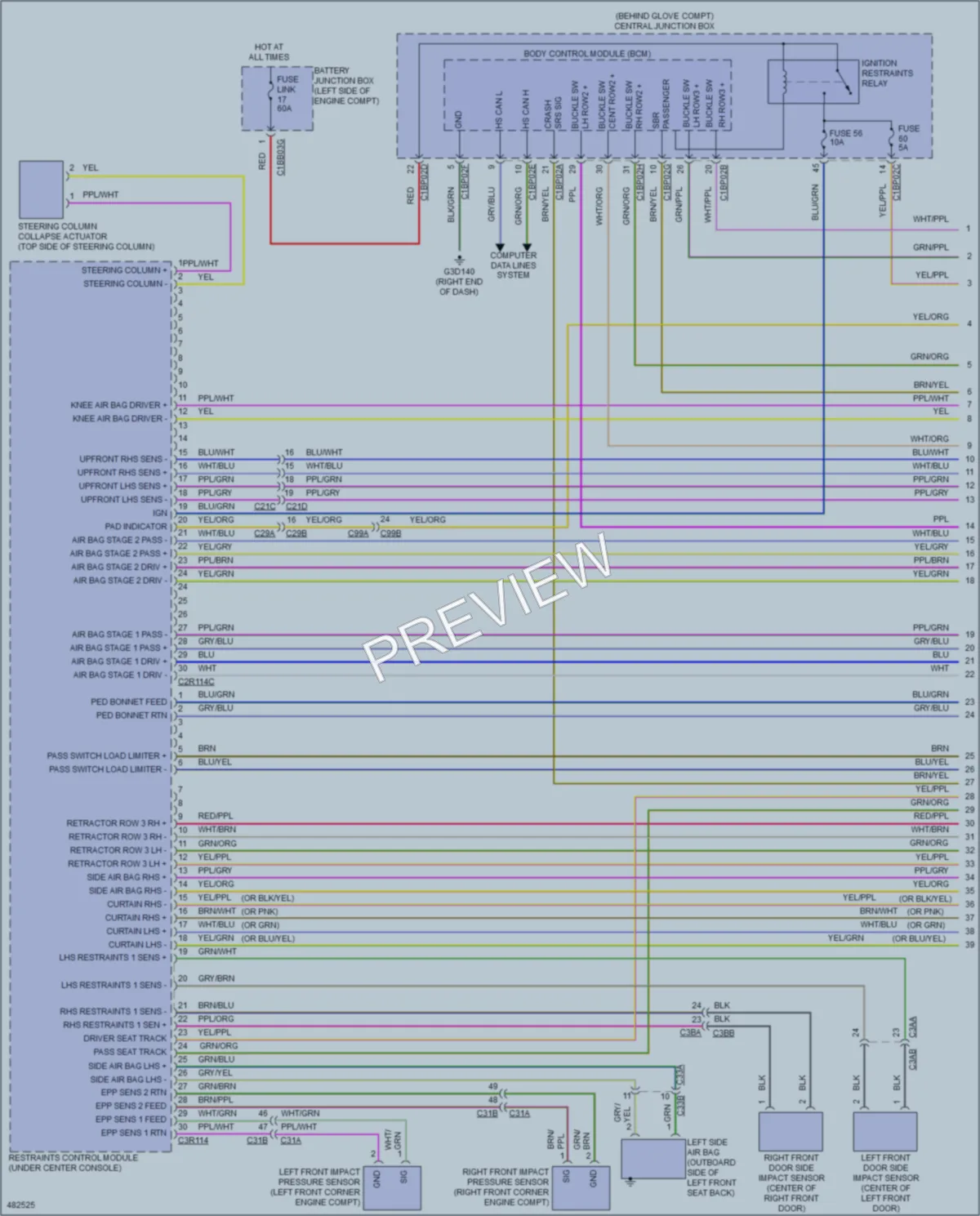 2015 LandRover DiscoverySport Supplemental Restraints wiring diagram preview